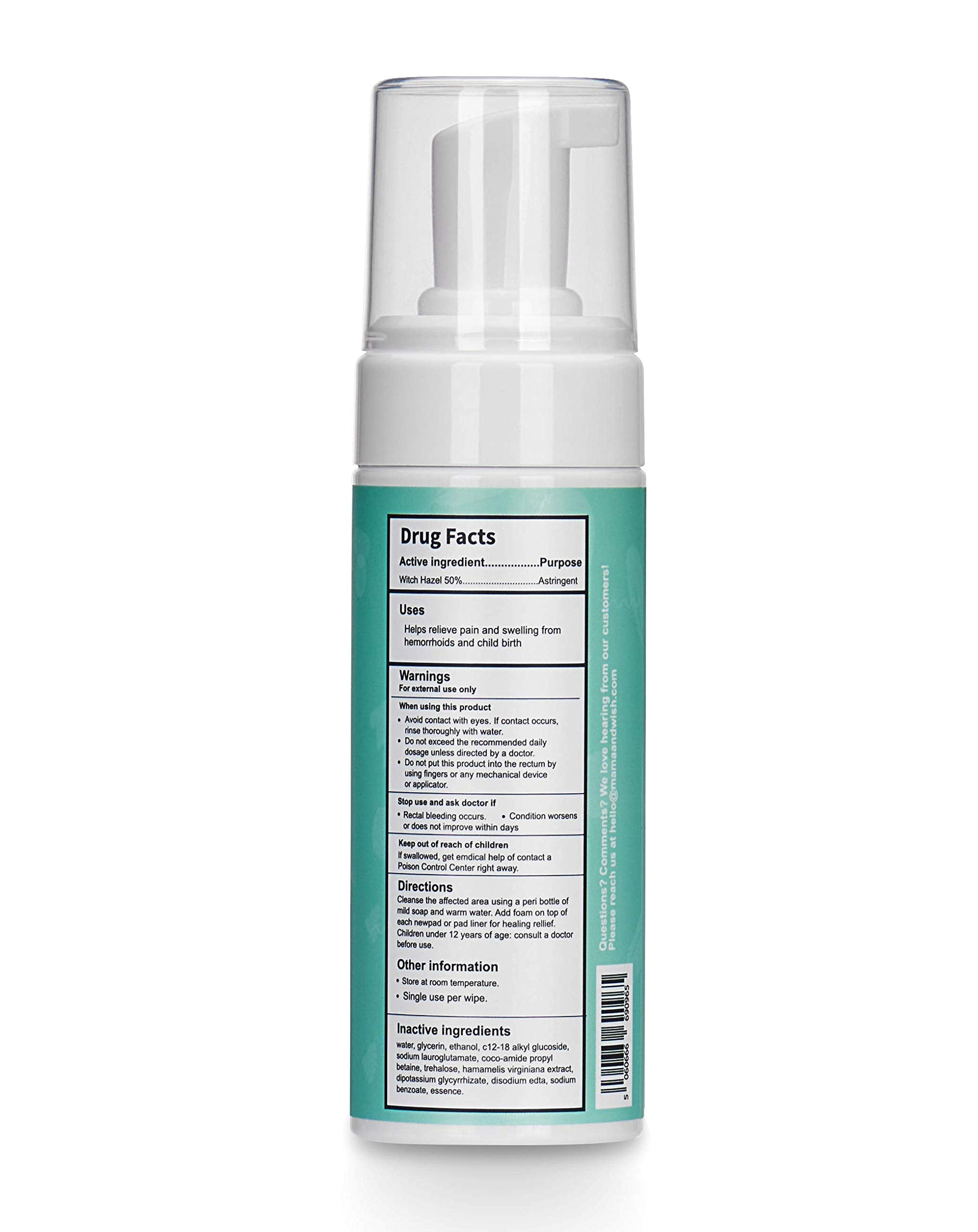 Mama & Wish Witch Hazel Perineal Healing Foam - Postpartum Essentials - Medicated Postpartum Spray for Perineal Relief - Postpartum Care and Recovery, Hemorrhoid Perineal Spray, After Birth Essentials Mama & Wish uk supplements