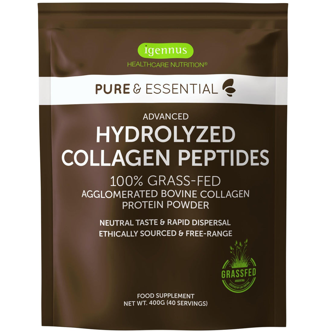 Advanced Hydrolysed Collagen Peptides, 100% Grass Fed & Ethically Sourced Igennus Healthcare Nutrition uk supplements
