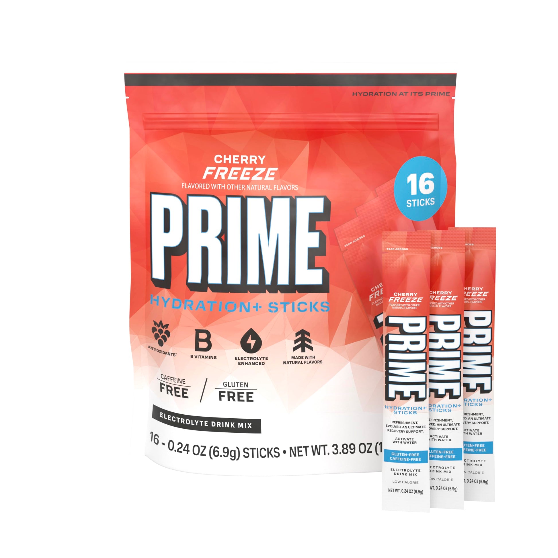 PRIME HYDRATION+ Electrolyte Powder Sticks, Cherry Freeze, Sugar Free Hydration Drink Mix with Potassium, Magnesium & B Vitamins PRIME HYDRATION uk supplements