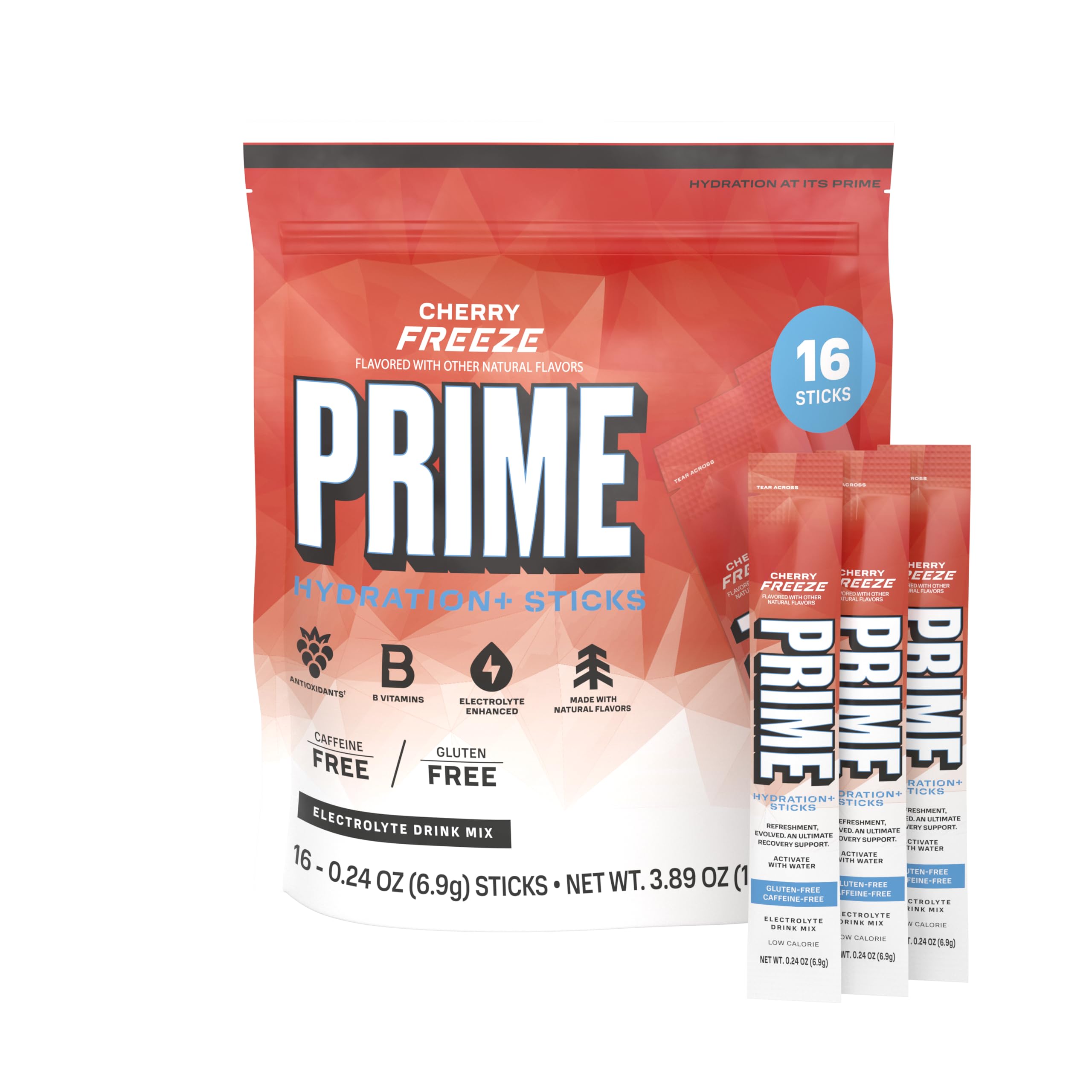 PRIME HYDRATION+ Electrolyte Powder Sticks, Cherry Freeze, Sugar Free Hydration Drink Mix with Potassium, Magnesium & B Vitamins PRIME HYDRATION uk supplements