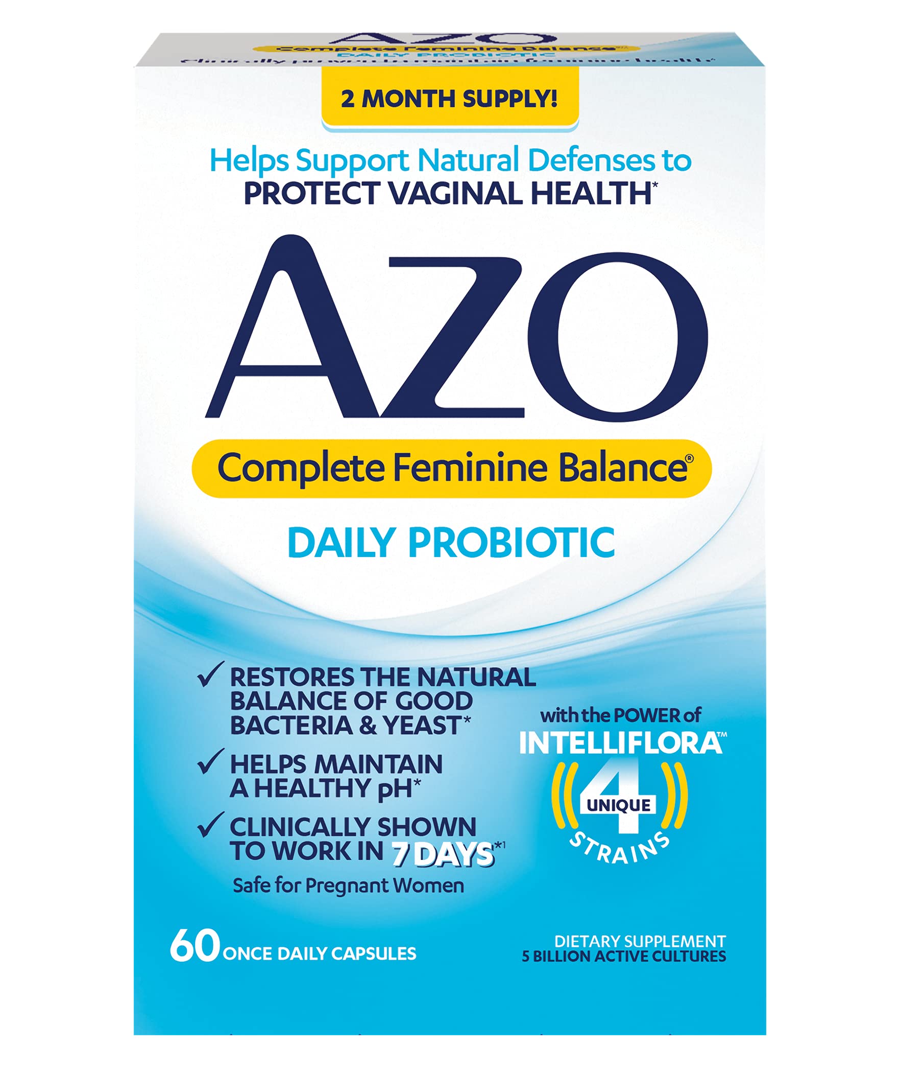 AZO Complete Feminine Balance Daily Probiotics for Women & D Mannose Urinary Tract Health AZO uk supplements