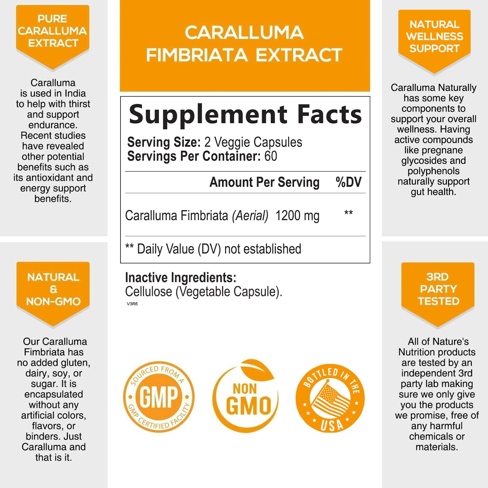 Pure Caralluma Fimbriata Extract Highly Concentrated 1200mg - Natural Endurance Support Nature's Nutrition uk supplements