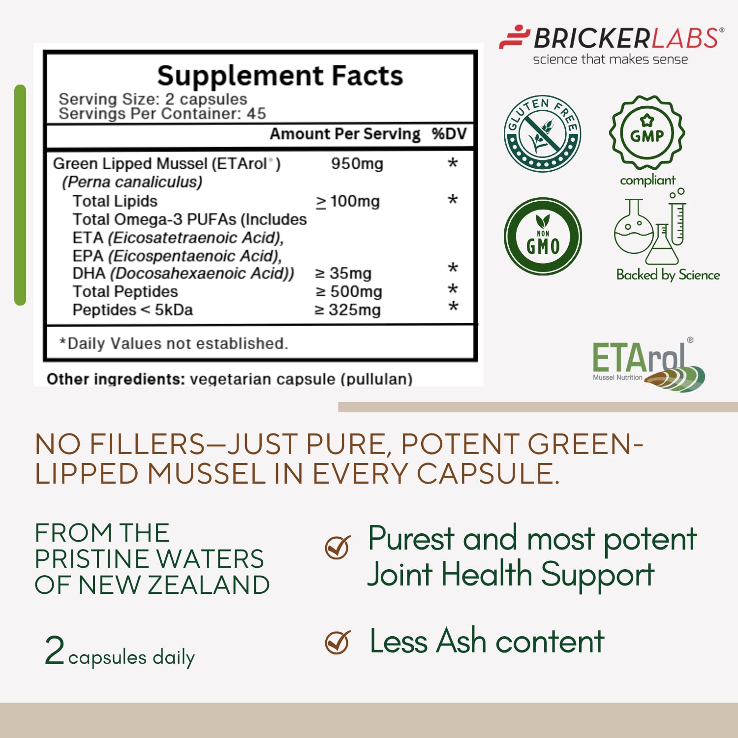 Bricker Labs Omega Cyclo - Mussel Joint Health Supplement, Premium New Zealand Green Lipped Mussel, Full Spectrum Omega Joint Supplements for Joint Health and Comfort, 90 Capsules Bricker Labs uk supplements