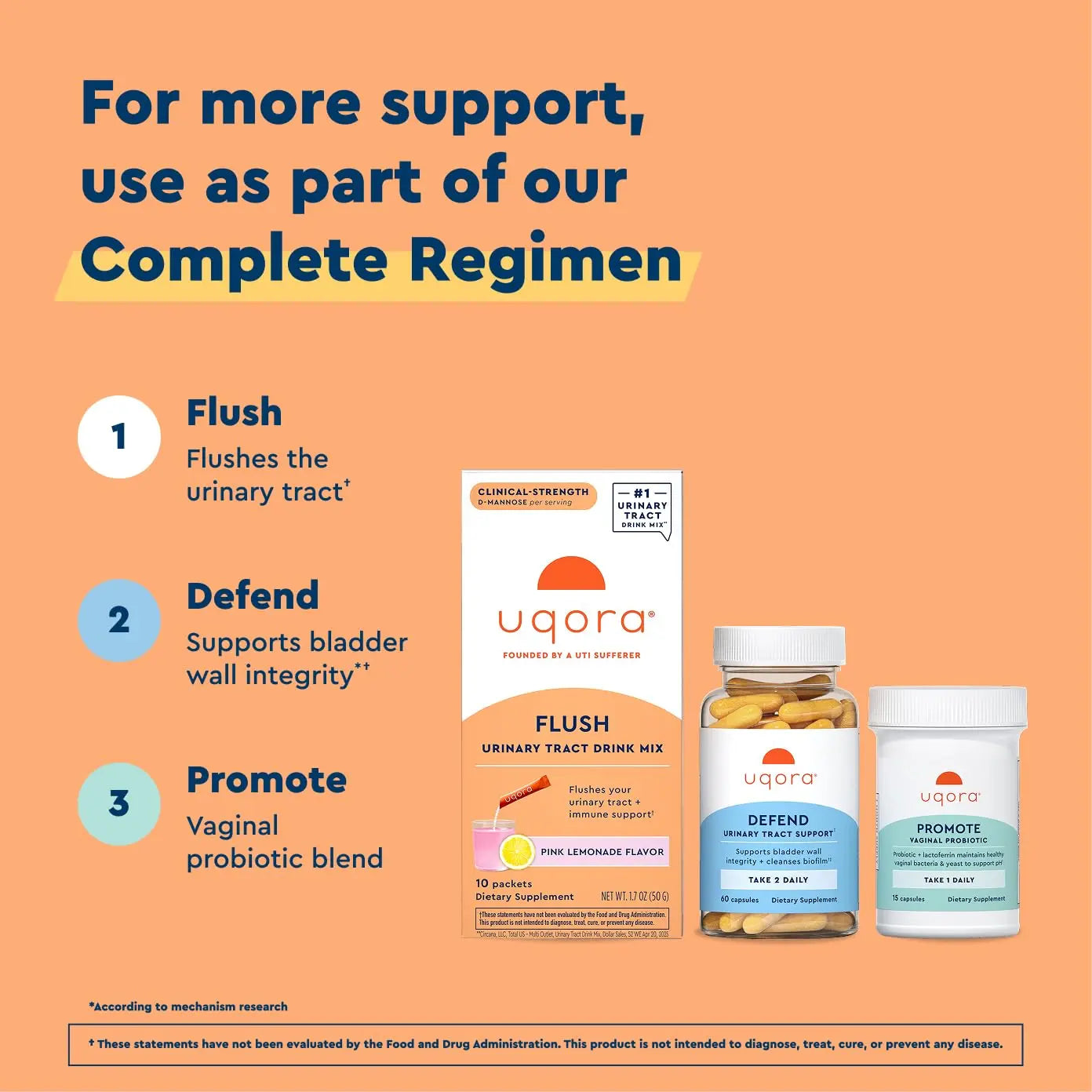 Uqora Flush - Urinary Tract* with D-Mannose, Vitamin C, Vitamin B6, Potassium, Magnesium & Calcium - Gluten-Free & Vegan - Pink Lemonade Flavor - 10 Packets (1 Pack) Uqora uk supplements