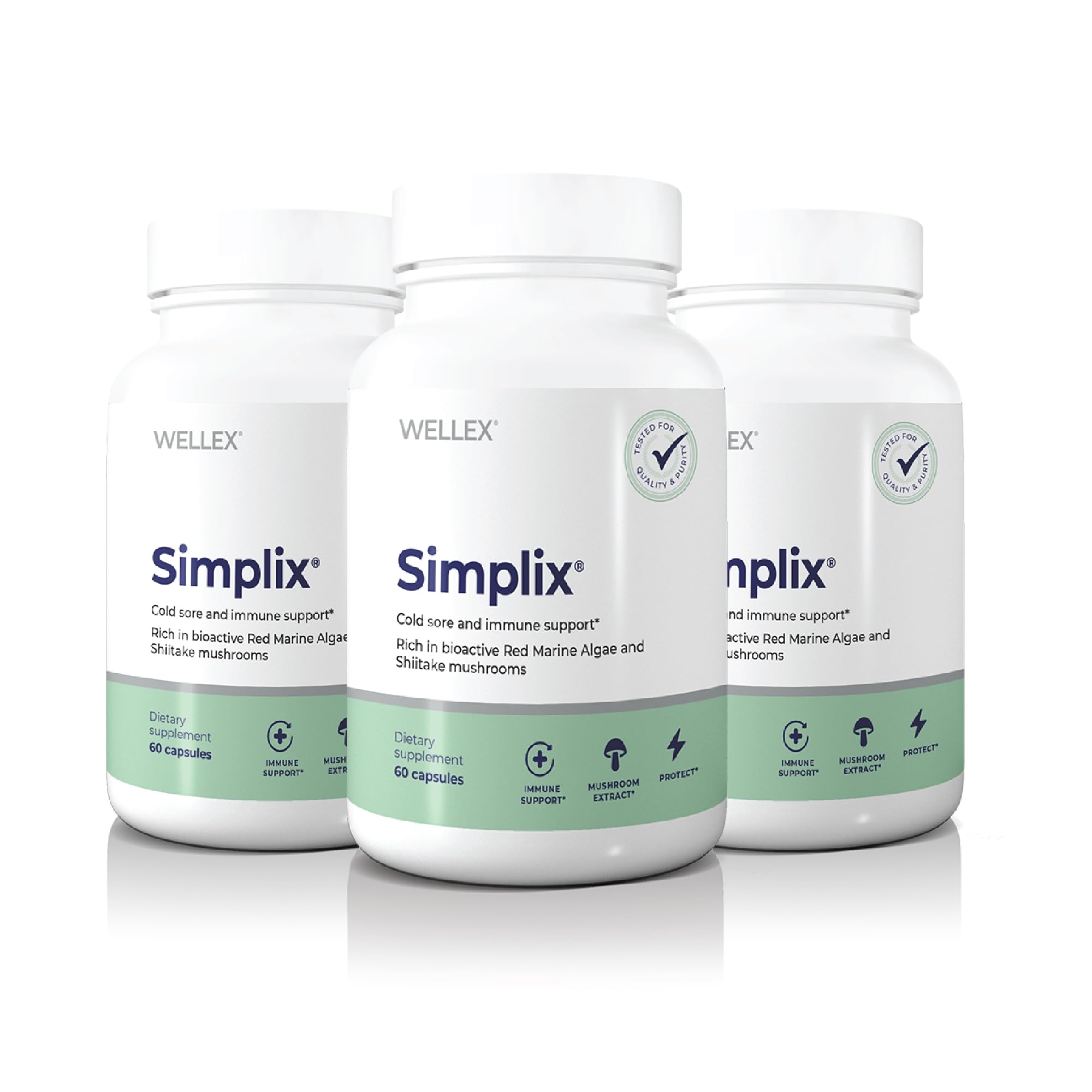 Simplix | Natural Supplement to Strengthen The Immune System | Respond to Outbreaks | Source of Highly Researched Mushroom & Seaweed Polysaccharides 60 Veggie Capsules (3 Pack) (180 Count) Papillex uk supplements