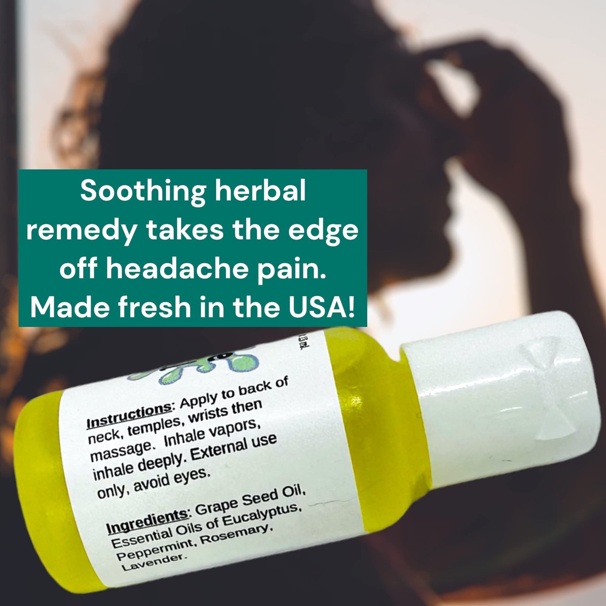 Urban ReLeaf Headache Relief Oil! 100% Natural Herbal Remedy, Sinus, Tension, Neck, Temples. Made in USA! Works Fast! Gentle Essential Oil Relief Urban ReLeaf uk supplements