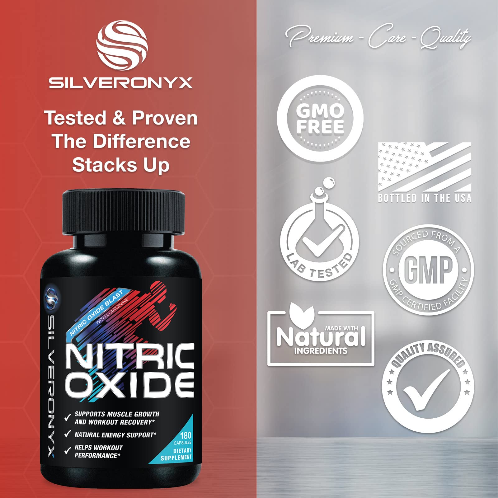 Extra Strength Nitric Oxide Supplement L Arginine 3X Strength - Citrulline Malate, AAKG SILVERONYX uk supplements