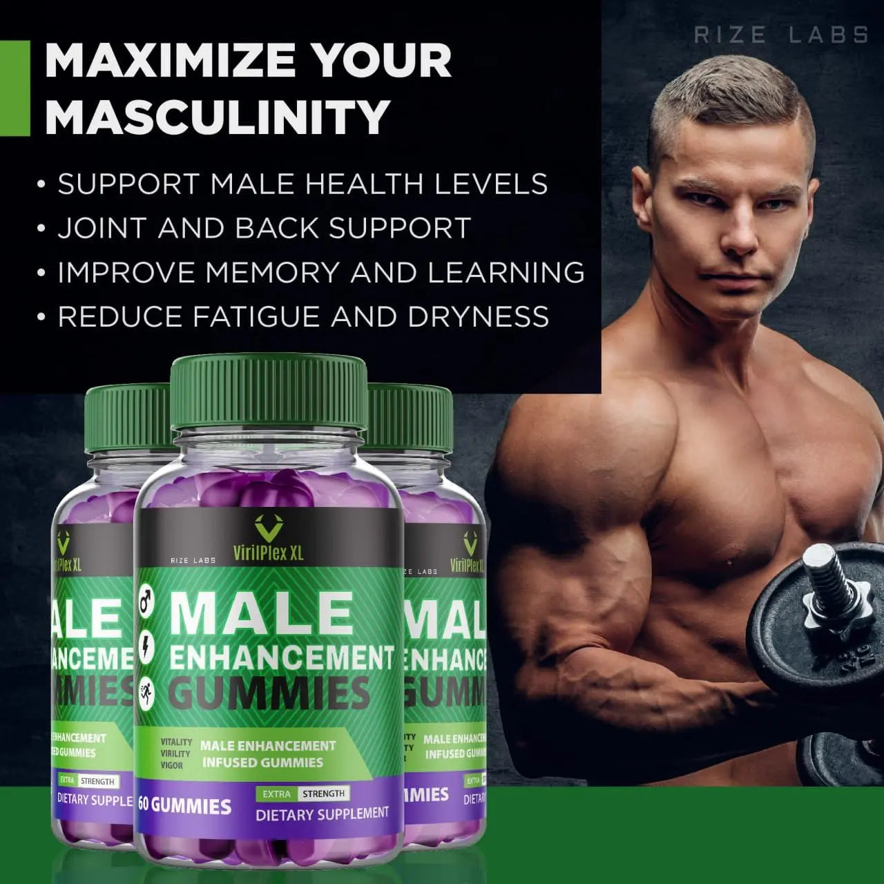 VirilPlex XL Male Performance Gummies, Premium Formula for Health and Wellbeing, VirilPlex XL for Men Gummys to Deliver Peak Performance Benefits, VirilPlexXL Gomitas (60 Gummies) rize labs uk supplements