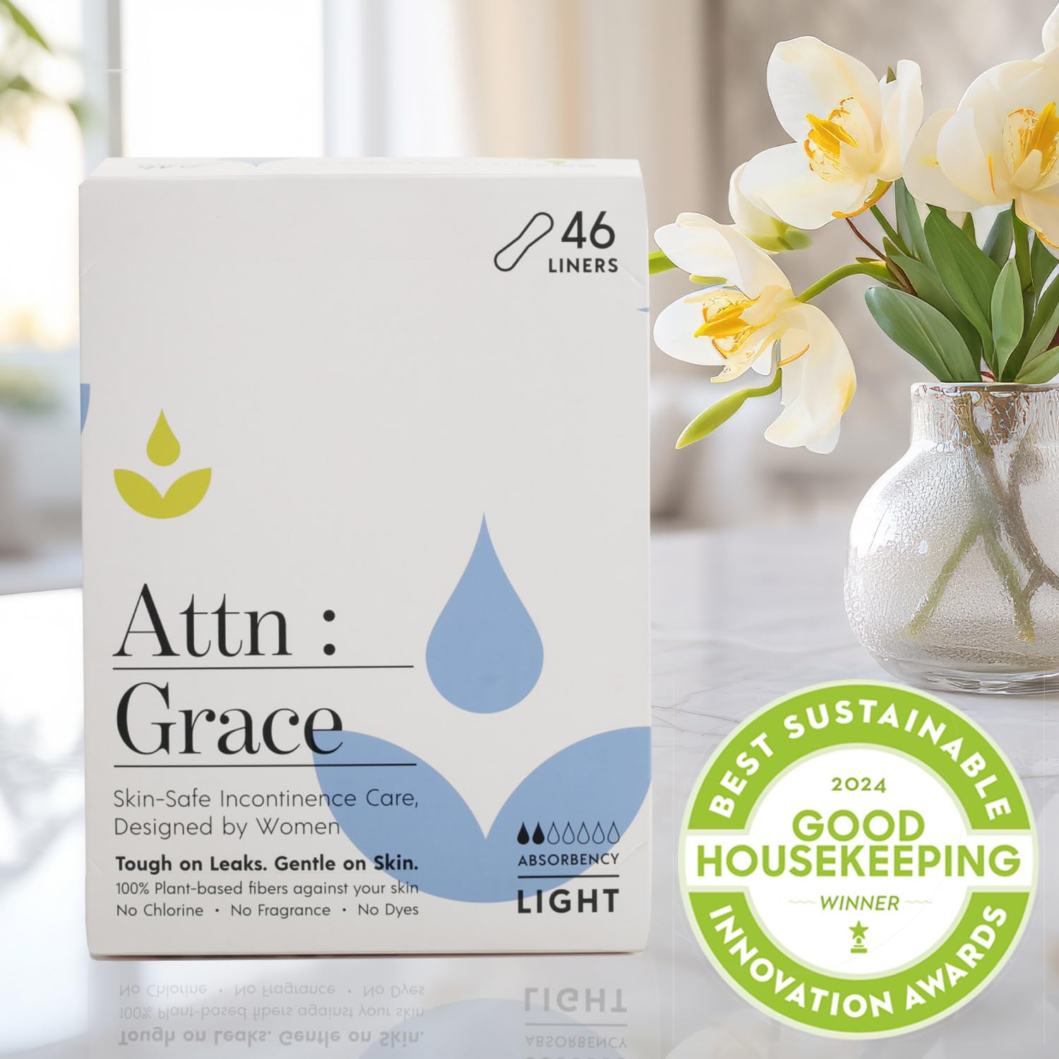 Attn: Grace Panty Liners for Women - 46 Liners – for Light Urinary Incontinence, Bladder Leakage ATTN : GRACE uk supplements