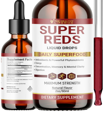 THE HEALTHY LIFE 4 ME Liquid Super Reds Phytonutrient Superfood Drops | Phytonutrient Blend containing Polyphenols | Antioxidants & More | Great Taste 2oz - 30 Day Supply THE HEALTHY LIFE 4 ME uk supplements
