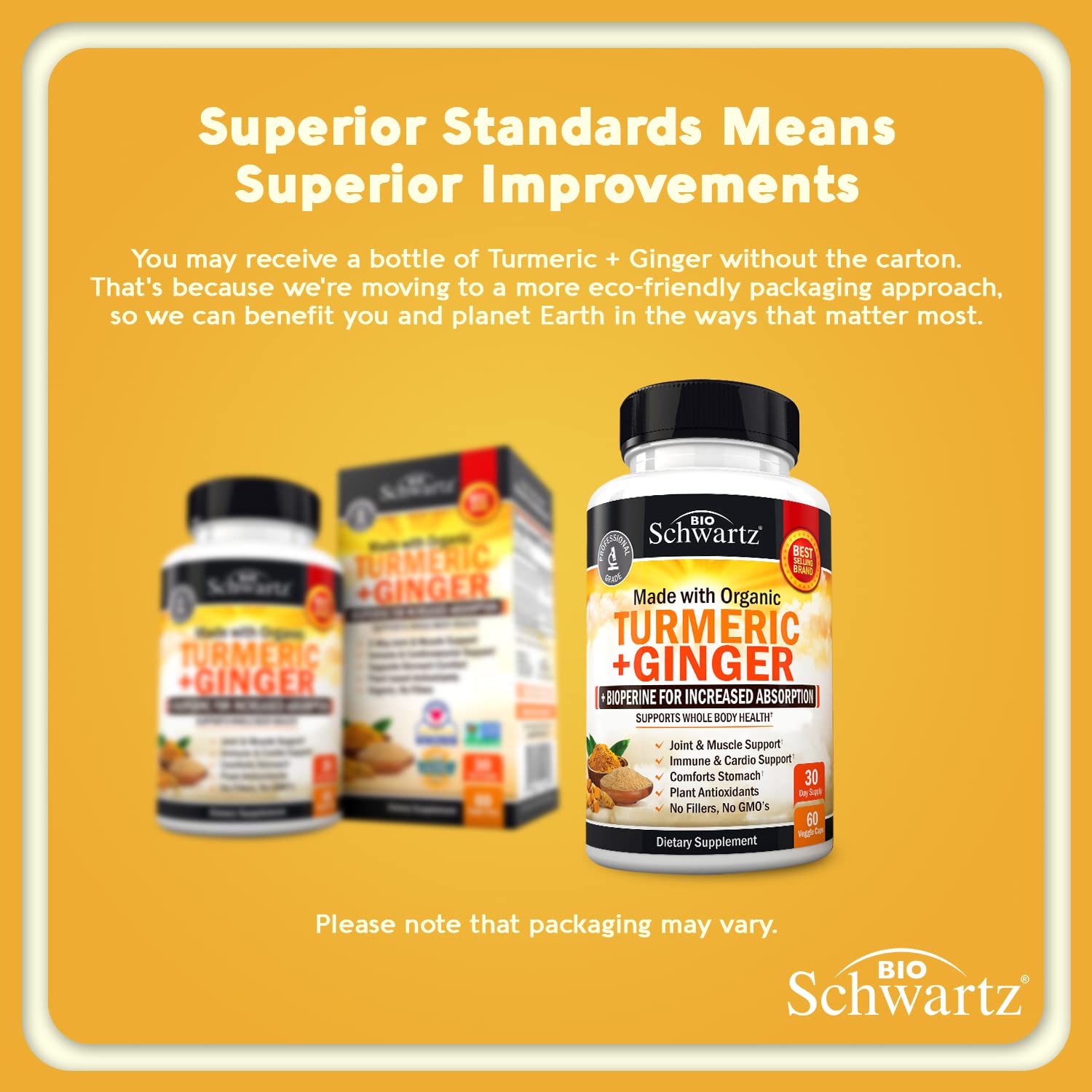 Organic Turmeric Curcumin and Ginger - 95% Standardized Curcuminoids with BioPerine BioSchwartz uk supplements
