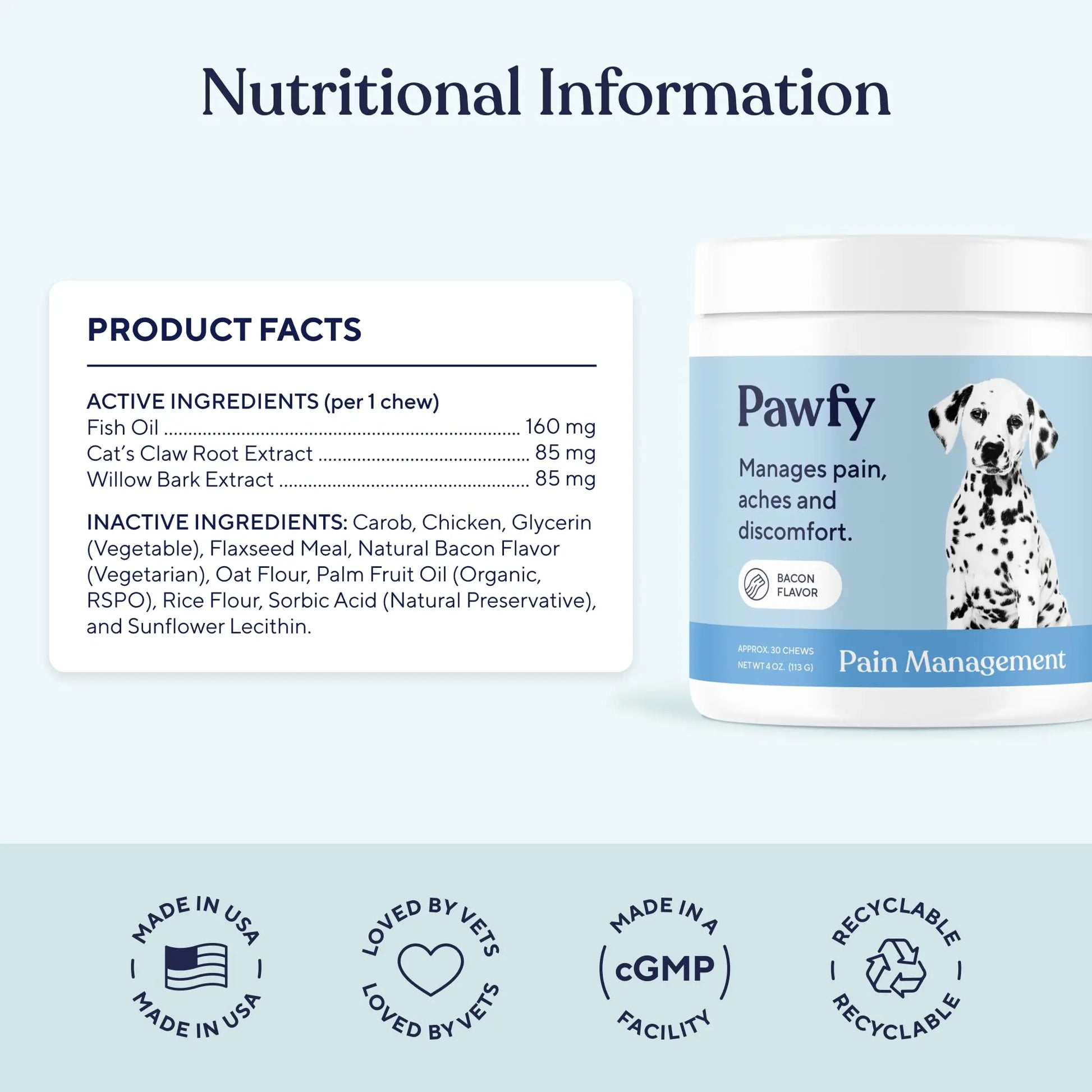 Pawfy Advanced Pain Management - Essential Vitamins & Supplements with Omega 3 |Joint Supplement for Dogs - Supports Hip & Joint Health for Small, Medium, Large Breeds | 30 Fast-Acting Chews Pawfy uk supplements