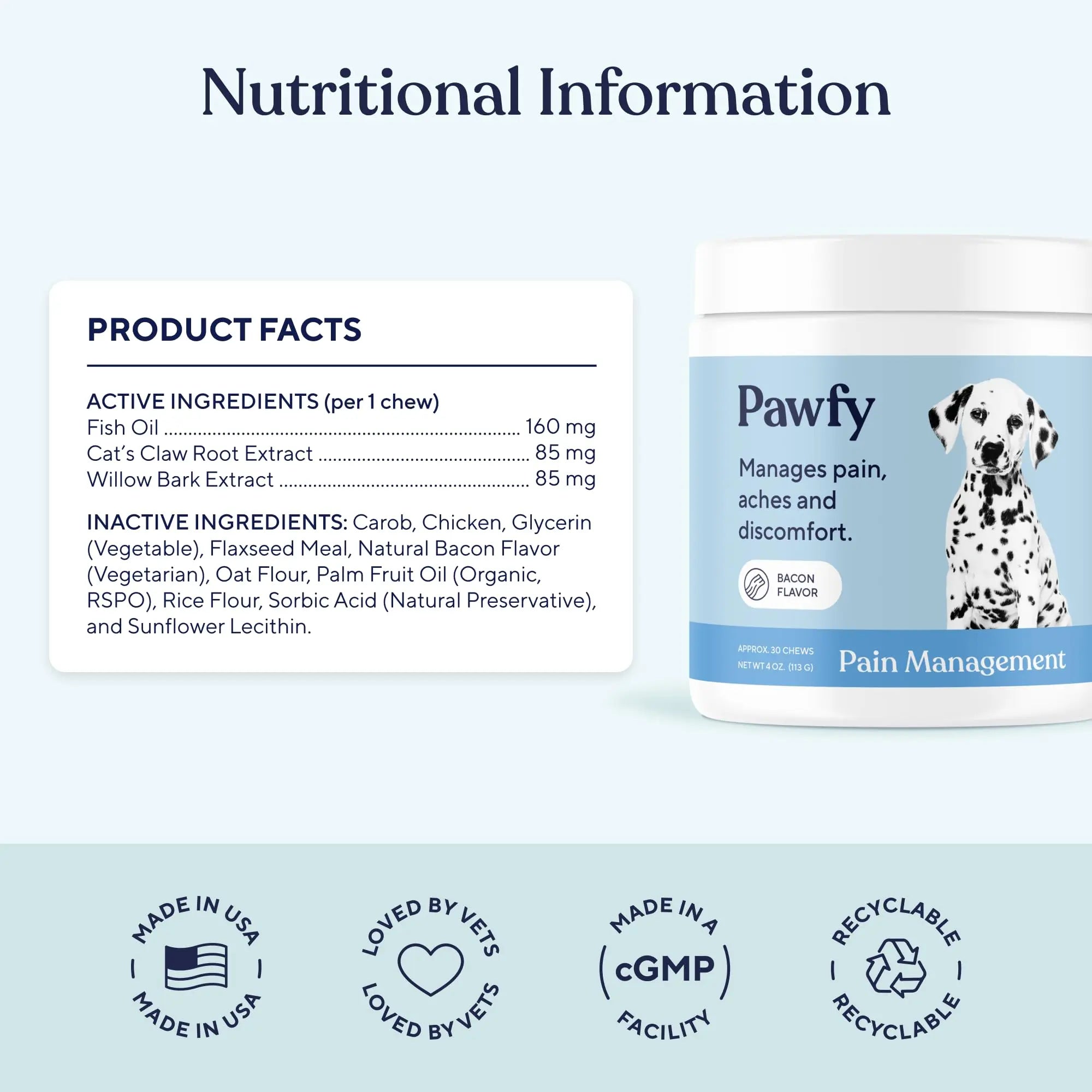 Pawfy Advanced Pain Management - Essential Vitamins & Supplements with Omega 3 |Joint Supplement for Dogs - Supports Hip & Joint Health for Small, Medium, Large Breeds | 30 Fast-Acting Chews Pawfy uk supplements