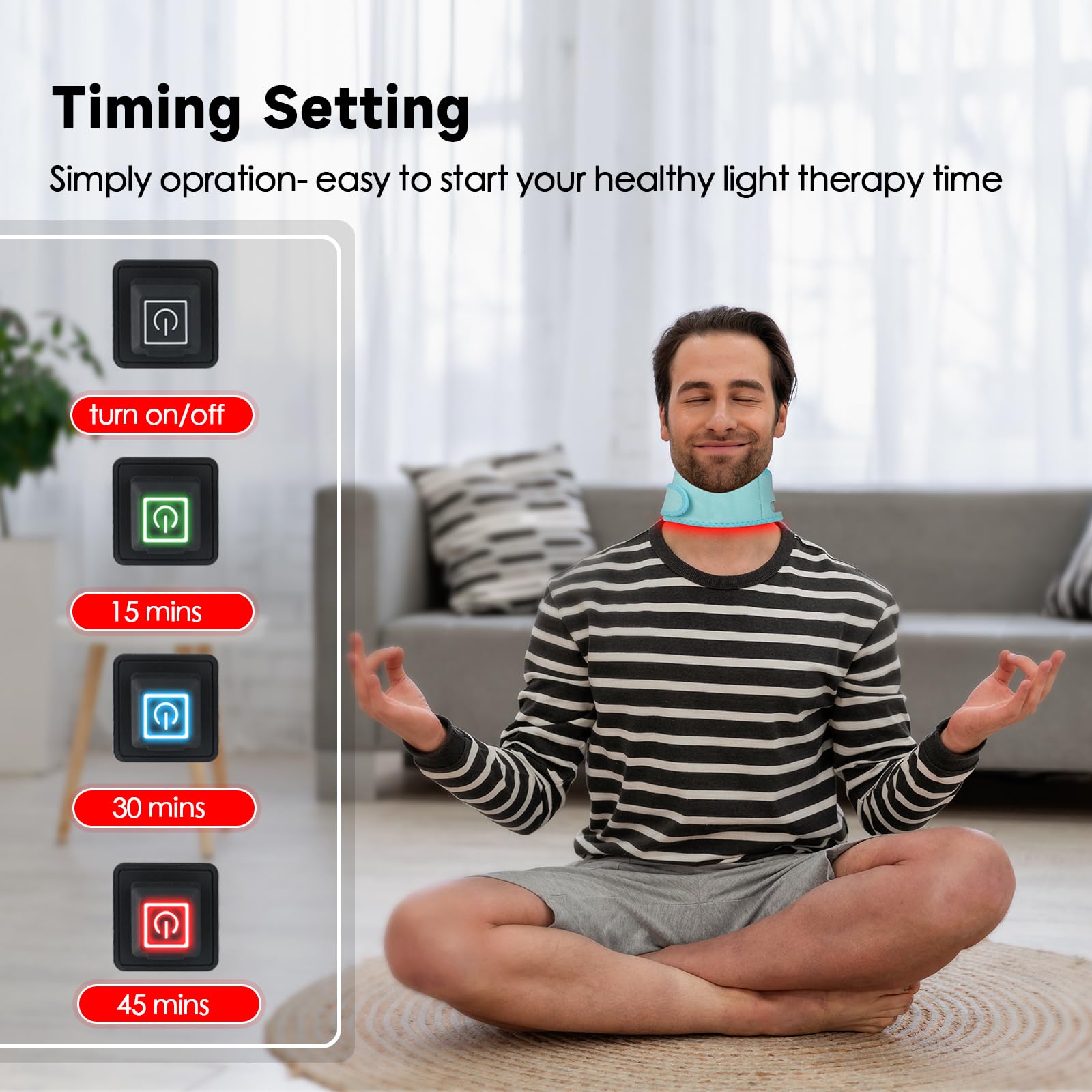Red Light Therapy for Neck, Yasinaner Red Infrared Light Therapy Pad for Neck 660nm Red Light yasinaner uk supplements