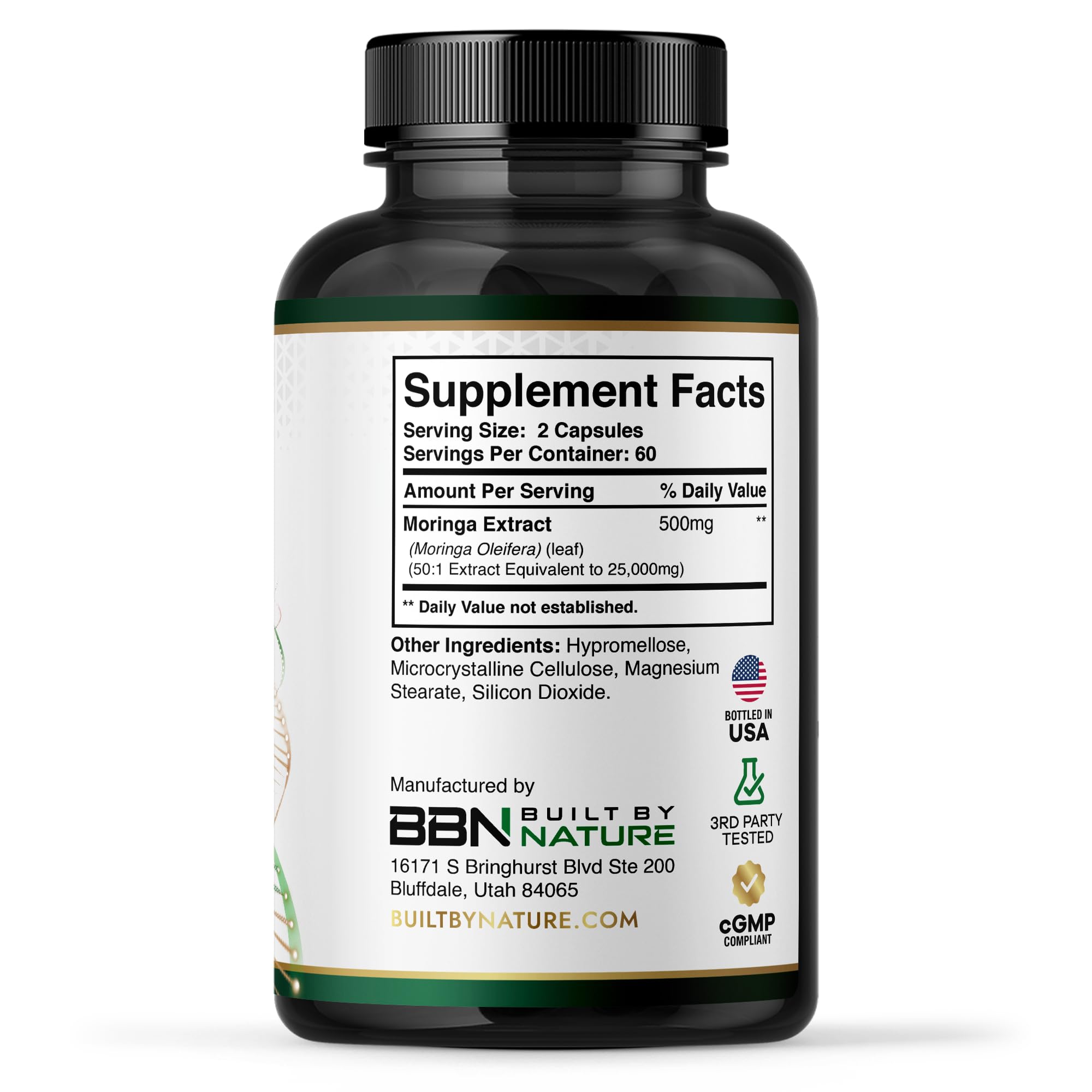 Built by Nature Moringa – 500mg Pure Moringa Leaf Extract 50:1 per Serving – High Potency Moringa Supplement – 120 Capsules Built by Nature uk supplements