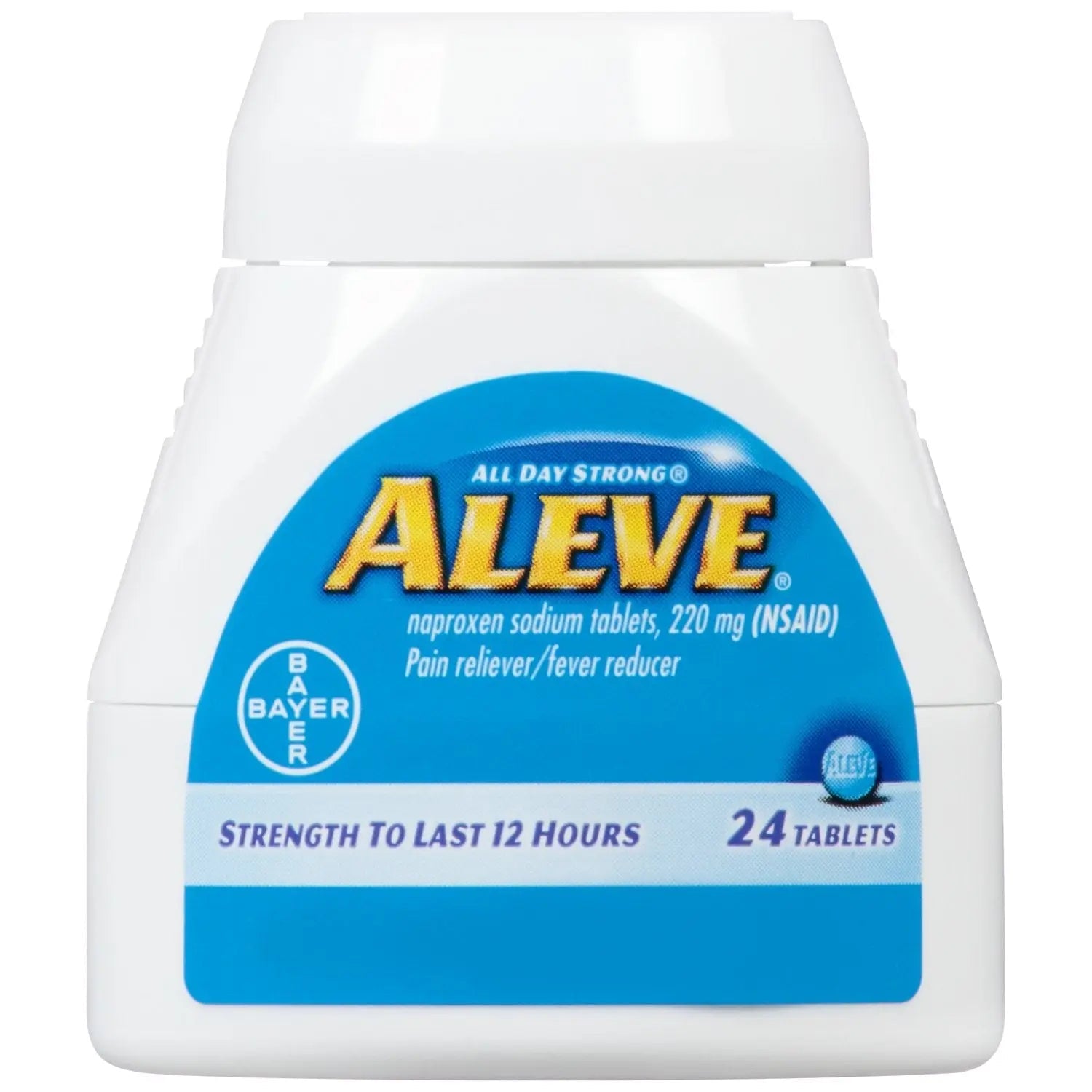 Aleve Tablets with Naproxen Sodium, 220mg (NSAID) Pain Reliever/Fever Reducer, 24 Count, Blue Aleve uk supplements