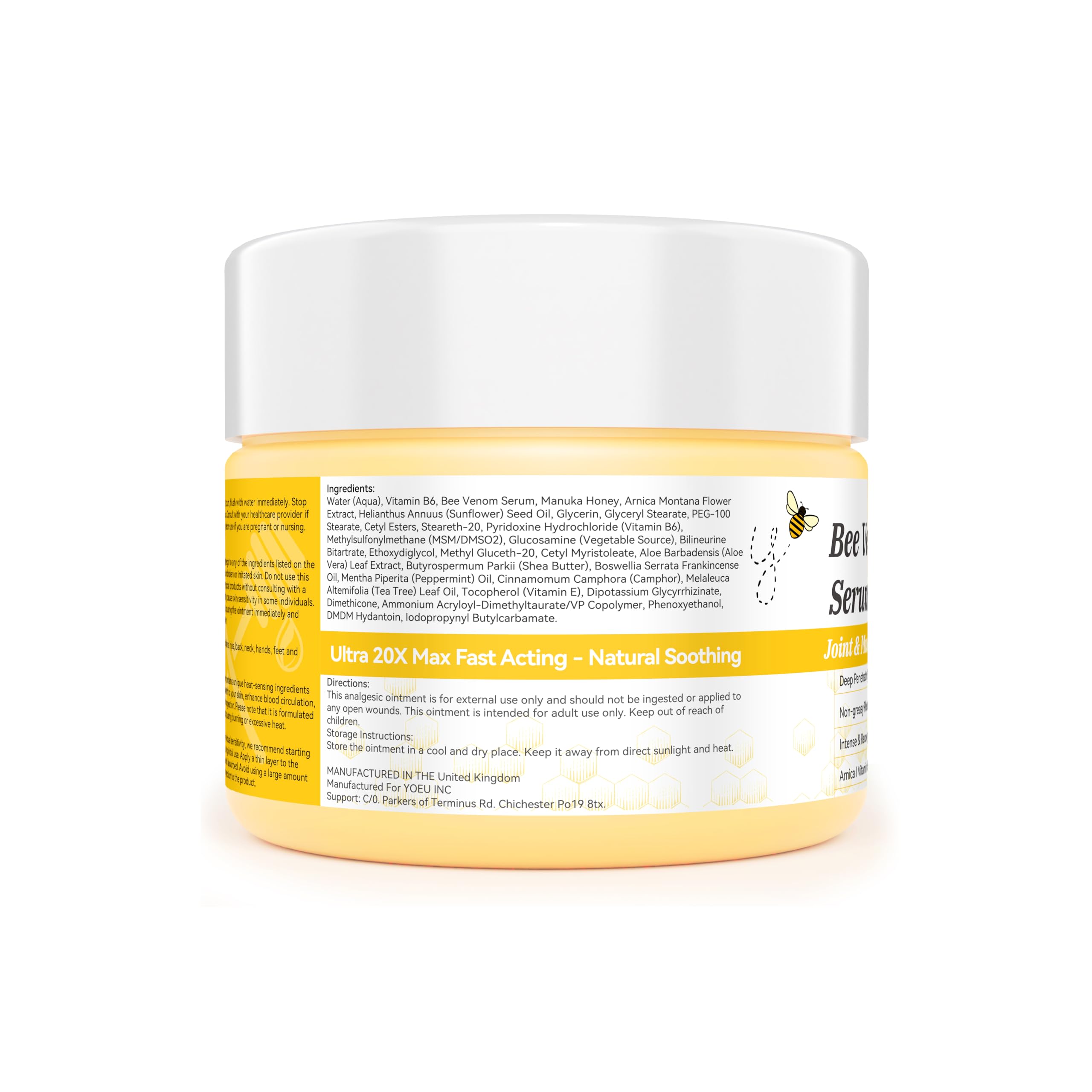 KOORPET 4 OZ 1 Pack Experience Fast Relief with Soothing for Back, Neck, Knees, and More, Bee Venom Cream Combines Arnica and Vitamin B6 for Effective, targeted Comfort. KOORPET uk supplements
