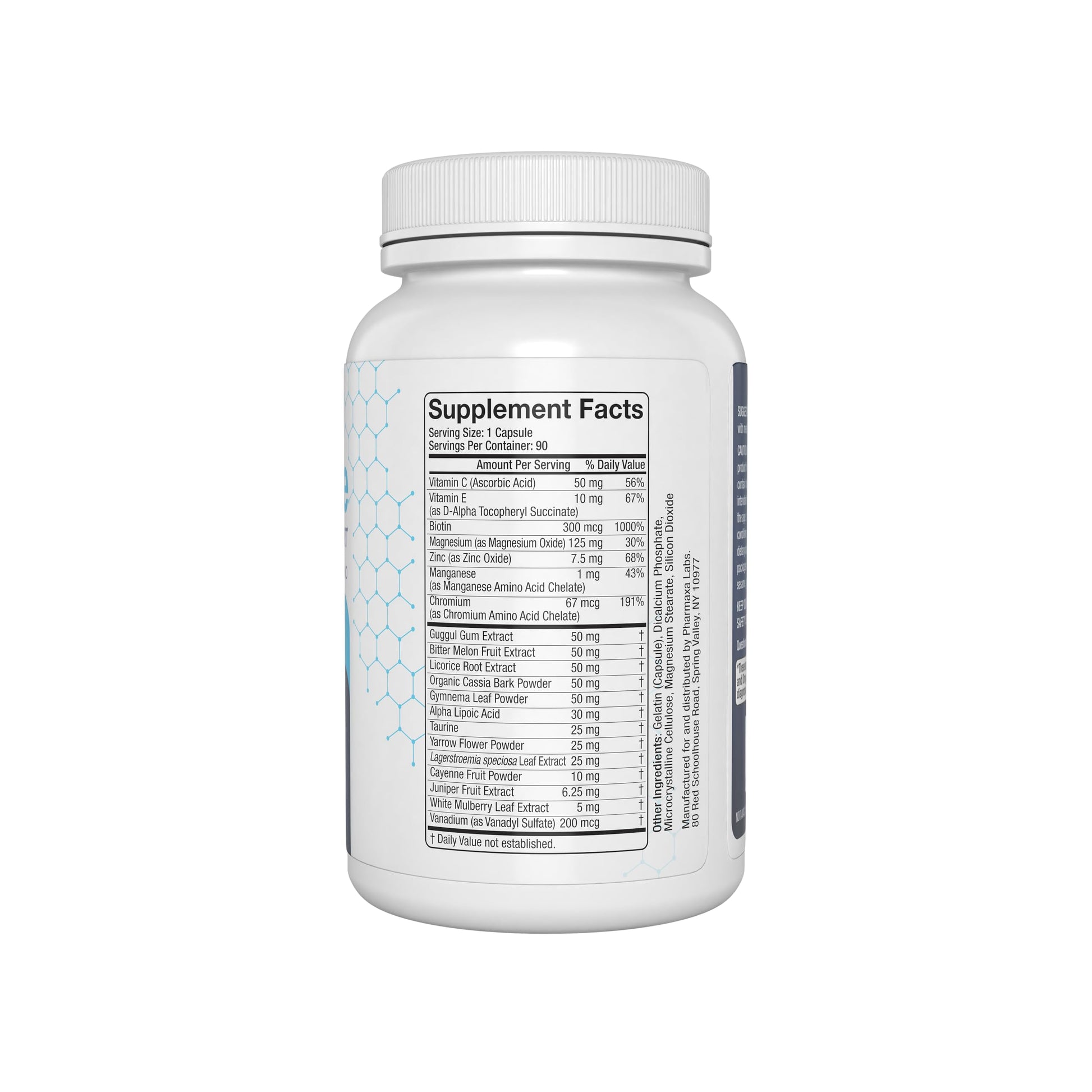 Gluctose Blood Health Support Supplement - Advanced Formula for Men & Women - Chromium, Magnesium, Alpha Lipoic Acid, Bitter Melon, Gymnema - 90 Day Supply / 90 Capsules Pharmaxin Labs uk supplements