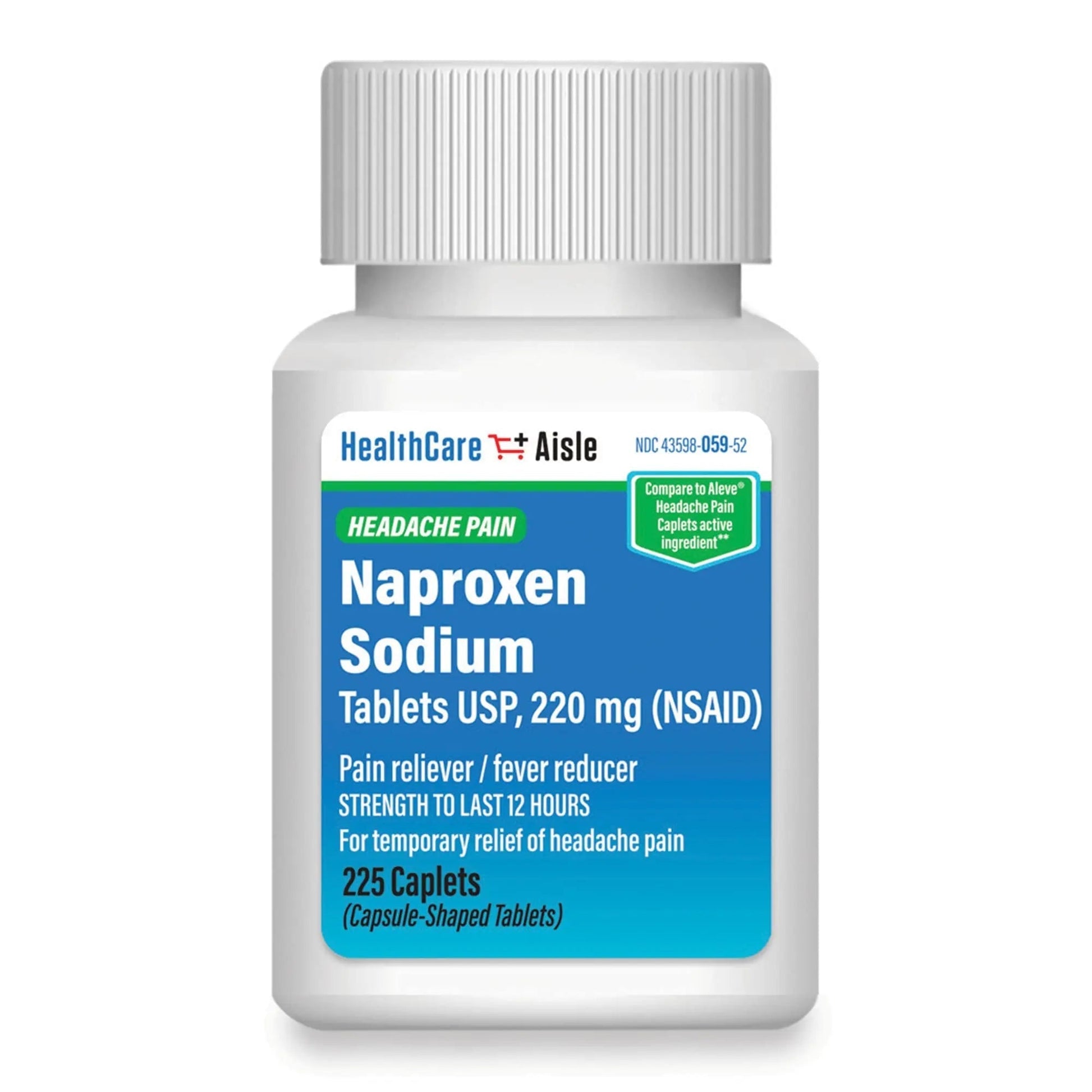 HealthCareAisle Naproxen Sodium, 220 mg - 225 caplets - Headache Pain Reliever, Up to 12 Hours of Relief HealthCareAisle uk supplements