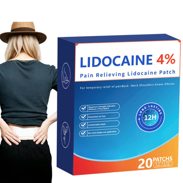 AROSLU 4% Lidocaine Maximum Strength Pain Relief Patches | Muscle & Joint Relief for Neck, Back, Knee, Shoulders | 12 Hour Long Lasting | 20 Count AROSLU uk supplements