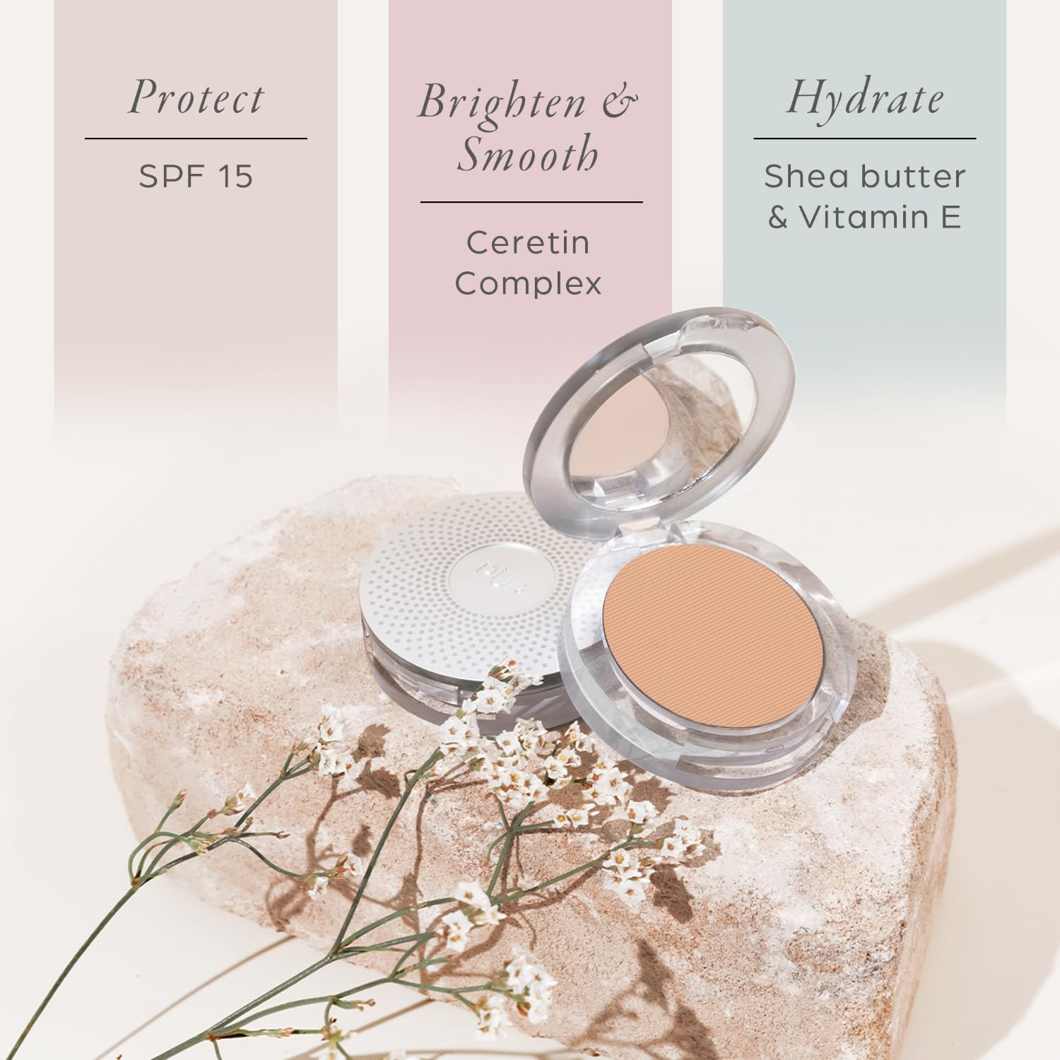 PUR Beauty 4-in-1 Pressed Mineral Makeup Powder Foundation with SPF 15 - Concealer & Finishing Compact Pressed Powder for Face - Buildable Medium to Full Coverage Foundation Powder (Blush Medium) PÜR MINERALS uk supplements