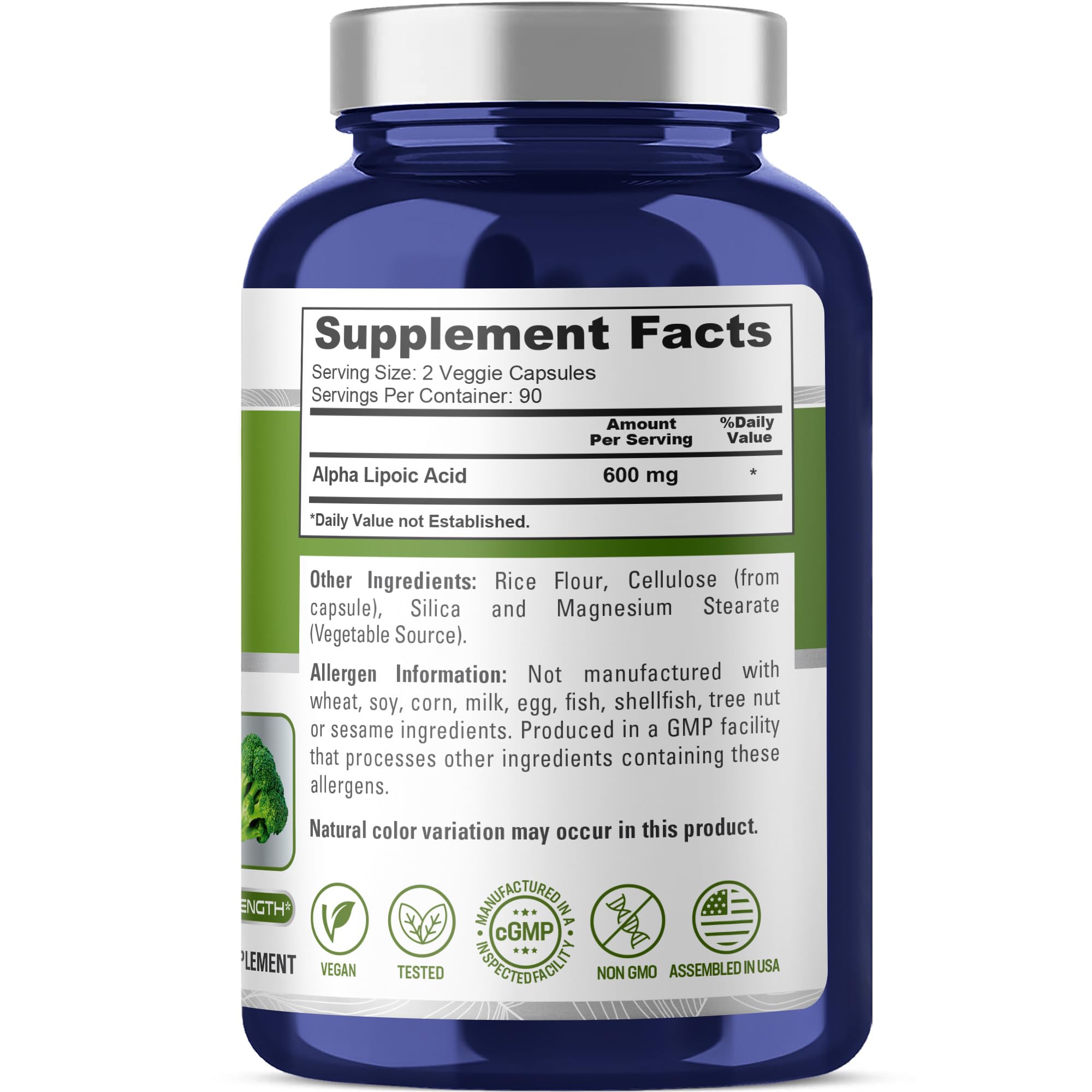 NusaPure Alpha Lipoic Acid 600 mg per Serving 180 Veggie Capsules (Vegetarian, Non-GMO, Vegan) NusaPure uk supplements