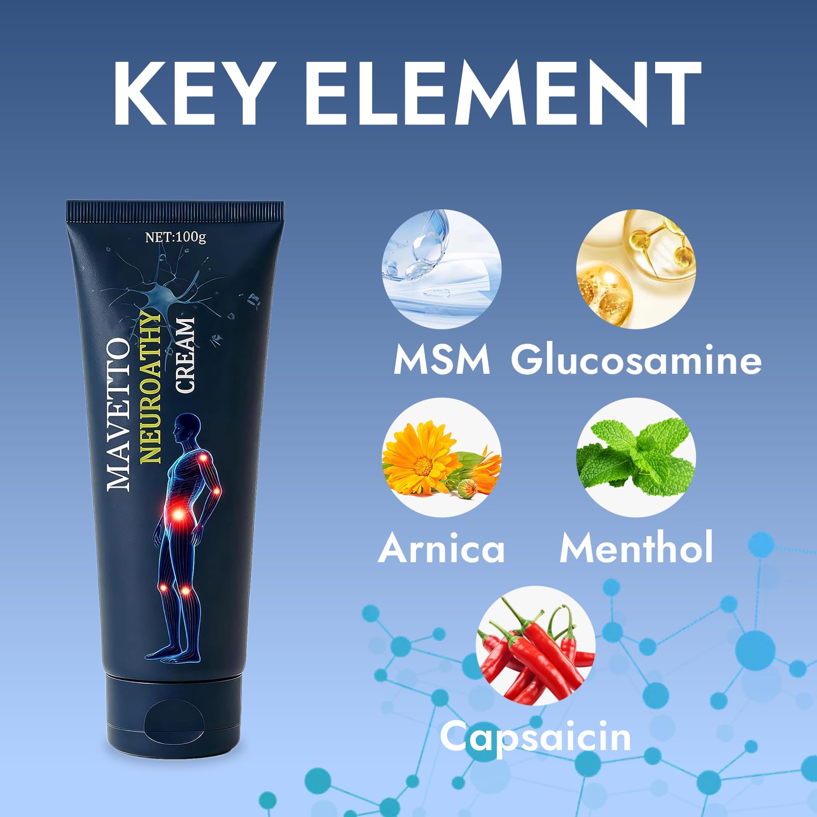 Bare Basics MAVETTO Neuropathy Relief Cream, Neurosoothe Formula Nerve Cream, Contains Capsaicin, Arnica, Menthol, MSM and Glucosamine, Improve Joint Discomfort, Increase Mobility (2pcs) Bare Basics uk supplements
