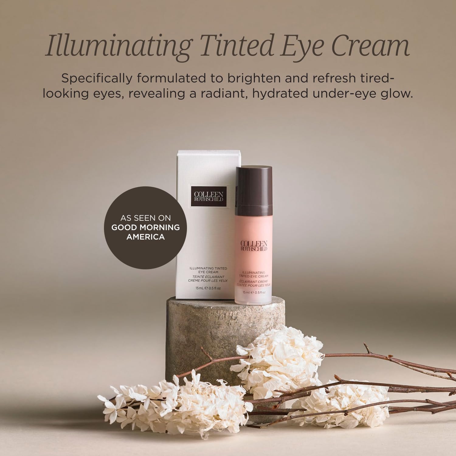 COLLEEN ROTHSCHILD Illuminating Tinted Eye Cream | Instant Brightening Effect | Nourishes & Targets Dark Circles | With Hyaluronic Acid, Caffeine, Pearlized Pigments & Peptides (0.5 fl oz) COLLEEN ROTHSCHILD uk supplements