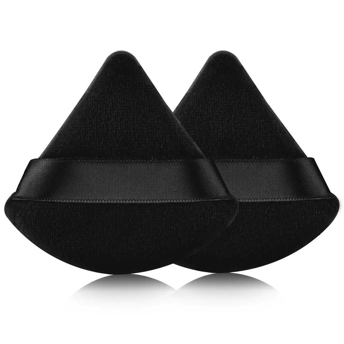 2 Pcs EVAOUXIU Triangle Powder Puff for Face Powder, Soft Plush Setting Makeup Puff, Velour Cosmetic Foundation Blender Sponge Beauty Makeup Tools (Black) EVAOUXIU uk supplements