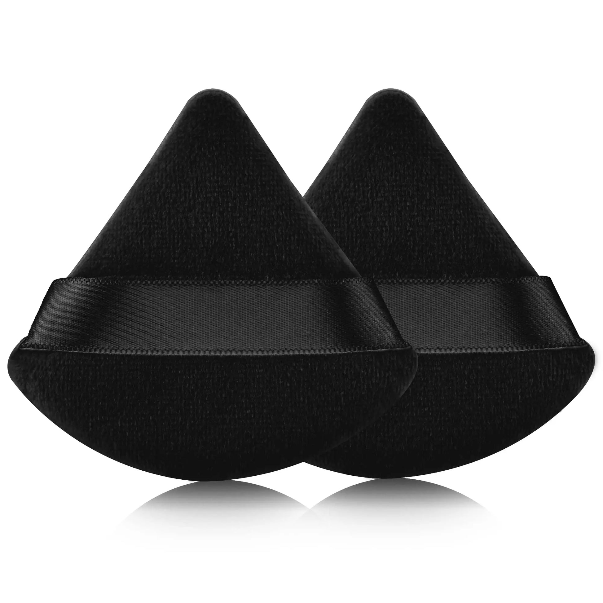 2 Pcs EVAOUXIU Triangle Powder Puff for Face Powder, Soft Plush Setting Makeup Puff, Velour Cosmetic Foundation Blender Sponge Beauty Makeup Tools (Black) EVAOUXIU uk supplements