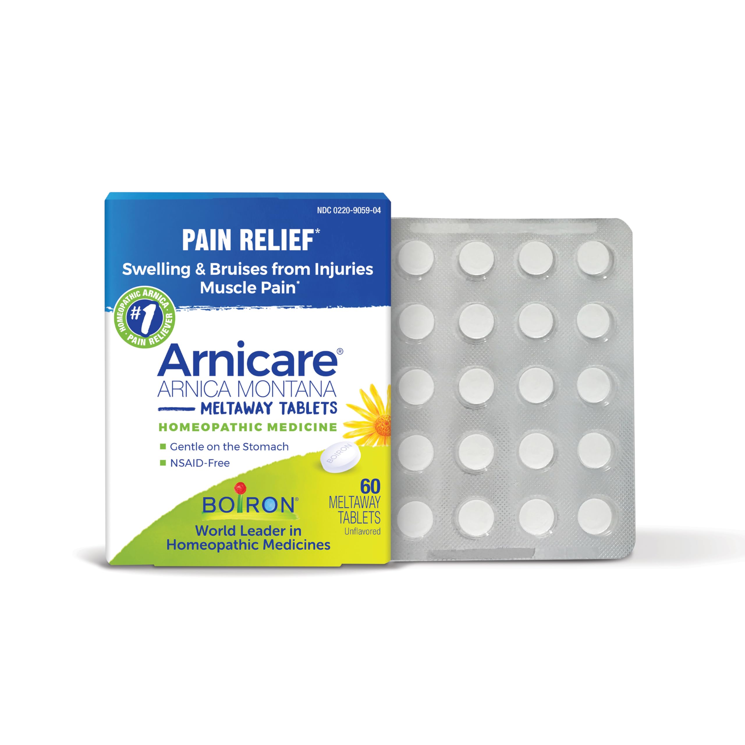 Boiron Arnicare Tablets for Pain Relief from Muscle Pain, Joint Soreness, Swelling from Injury or Bruises - 60 Count Boiron uk supplements