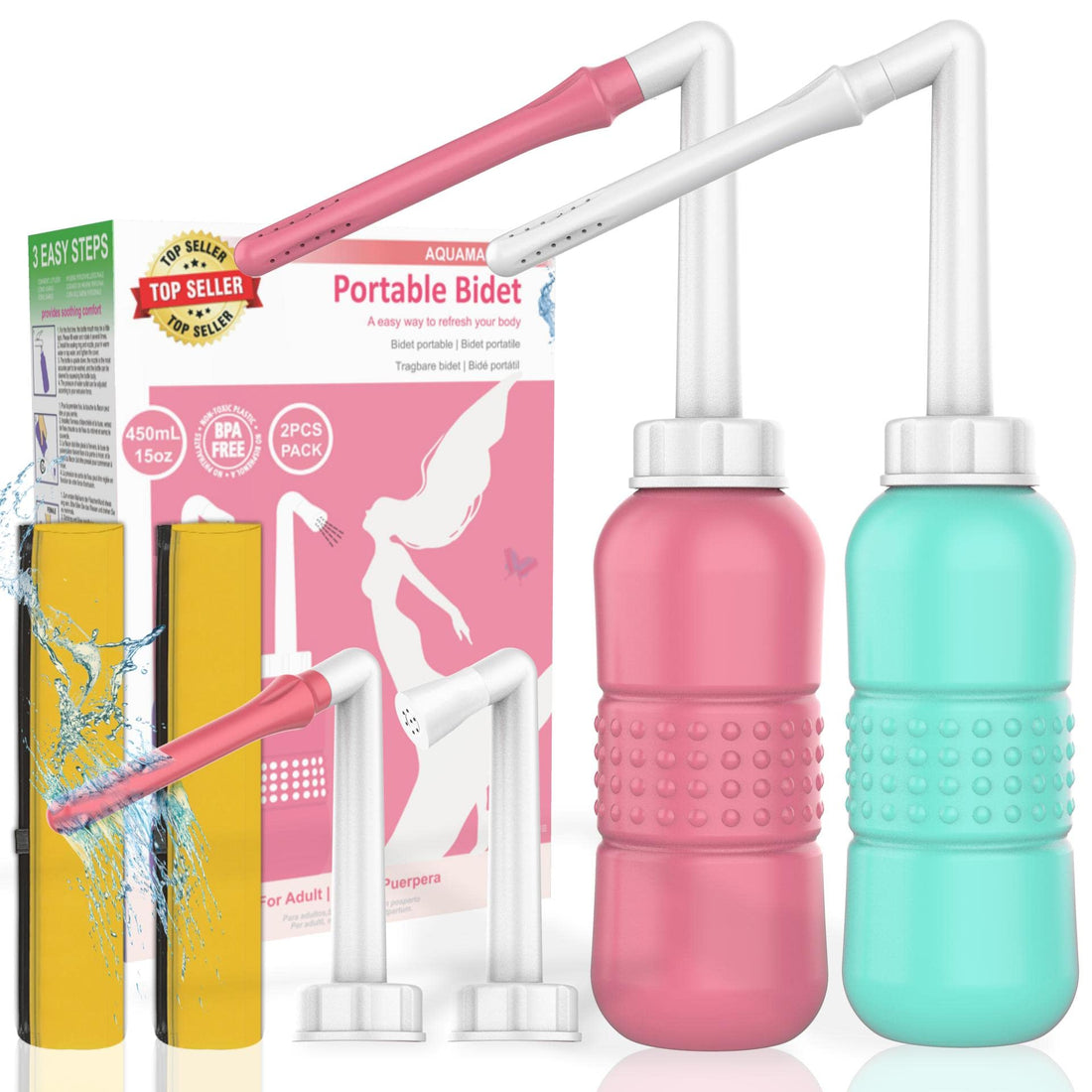 2PCS Vaginal irrigation Intimate Wash for Women,Portable Bidet Travel Bidets,Peri Bottle TONELIFE uk supplements