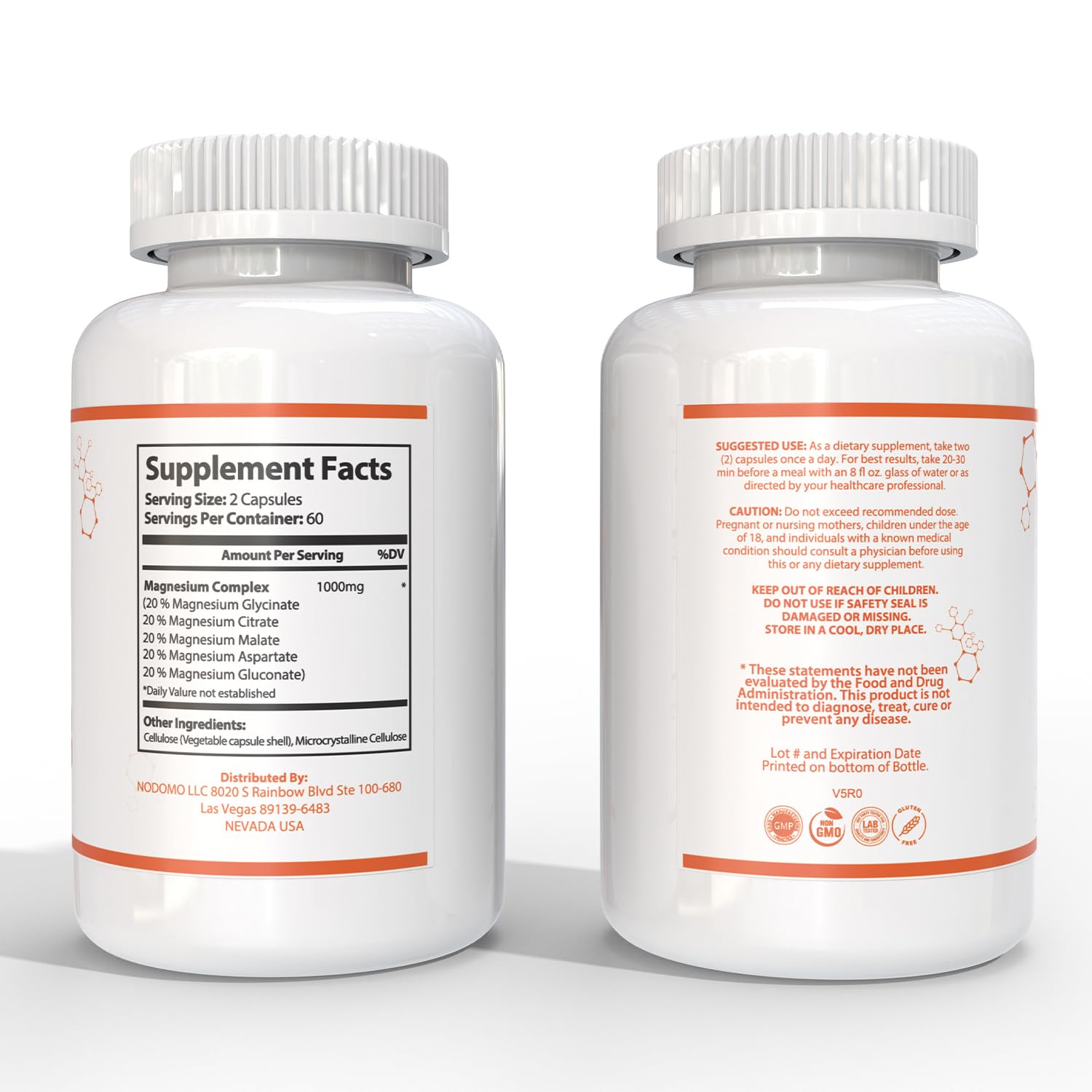 HARMONIFY Magnesium Glycinate Citrate Malate Aspartate Gluconate, 5 in 1 Formula, 120 Purified Veggie Capsule, 1000 mg, Gluten Free, Non-GMO, 60 Days Serving HARMONIFY uk supplements