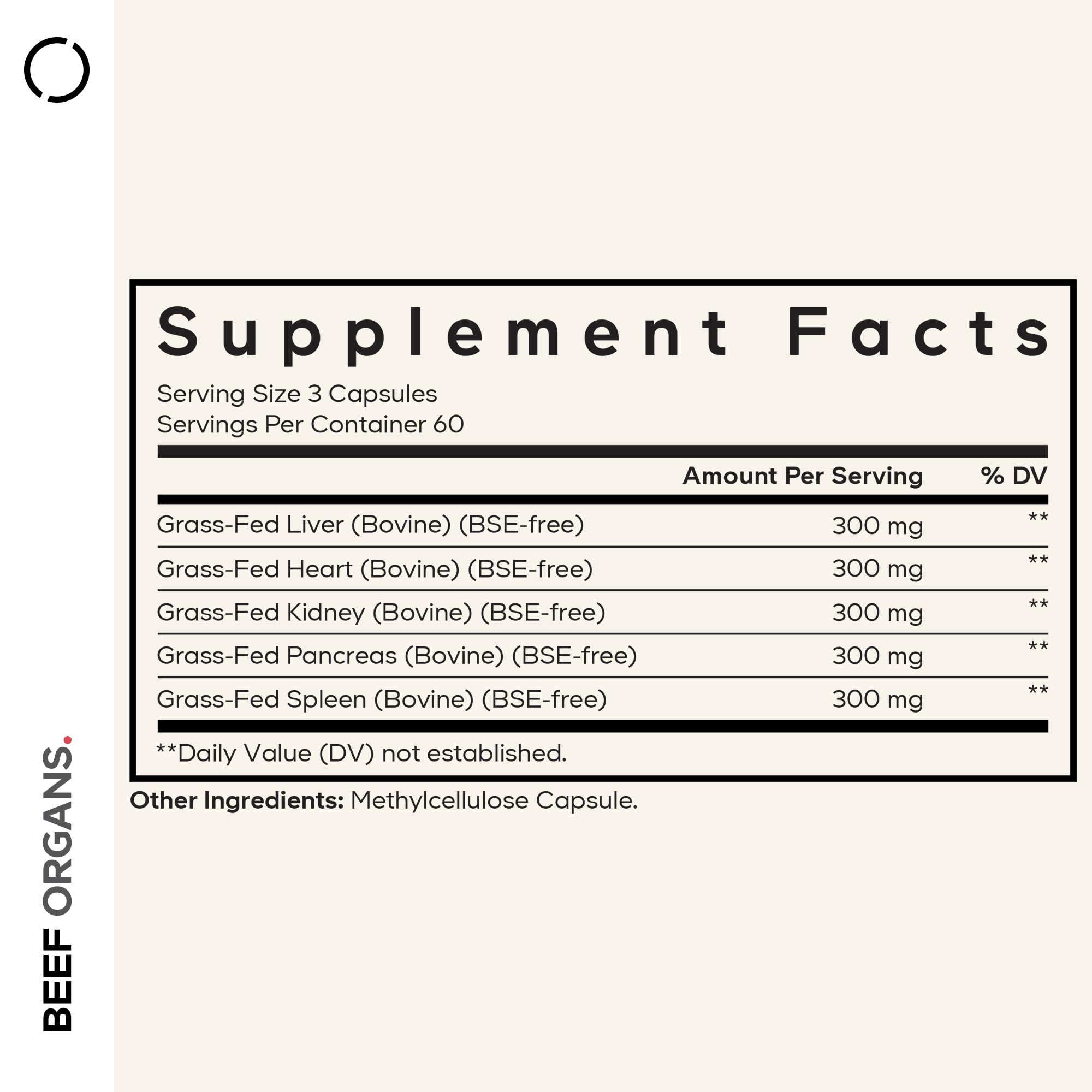 Codeage Grass Fed Beef Organs Supplement – Glandulars Supplements - Freeze Dried, Non-Defatted, Desiccated Liver, Heart, Kidney, Pancreas & Spleen Bovine Pills – Beef Vitamins - Non-GMO -180 Capsules Codeage uk supplements