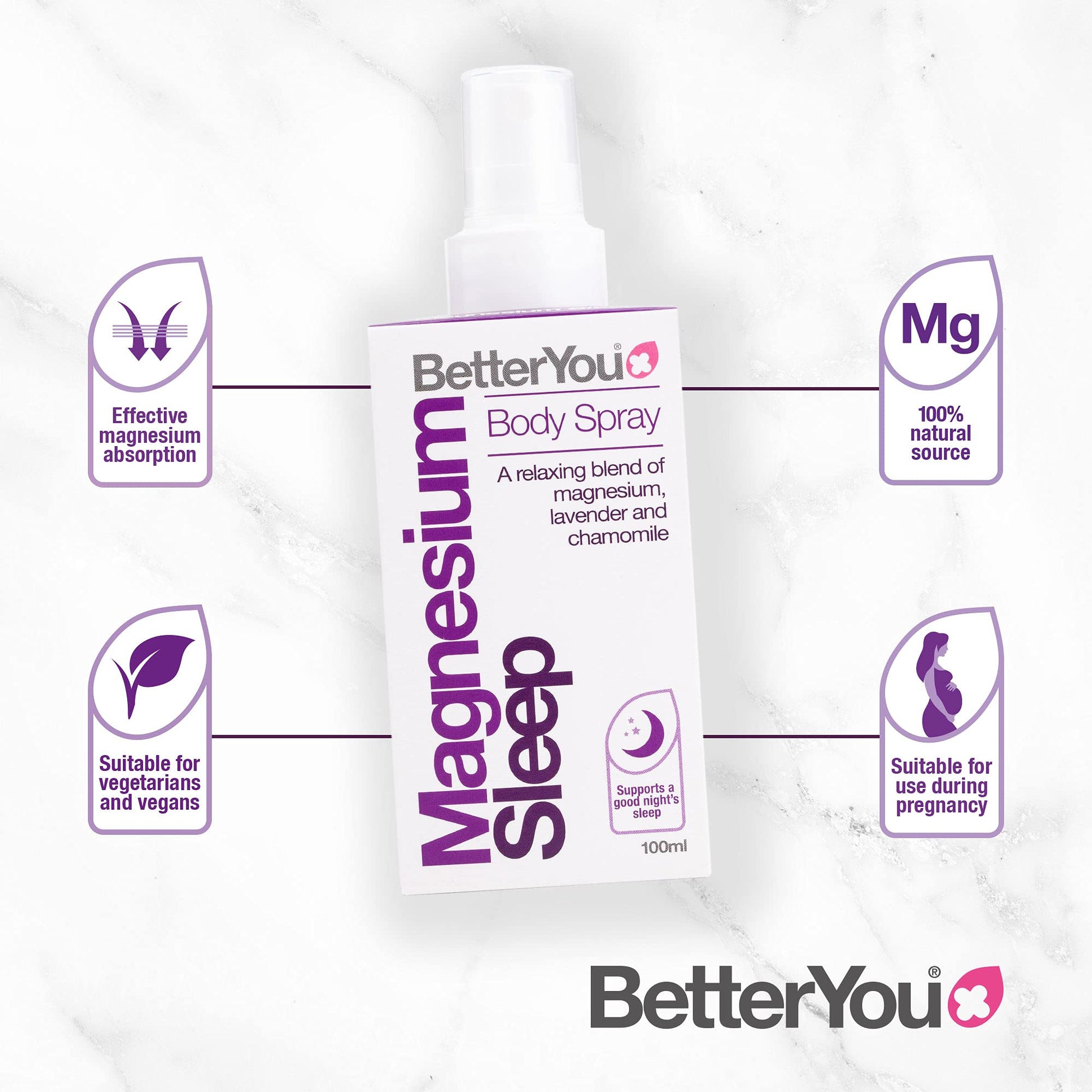 BetterYou Magnesium Sleep Body Spray, Made with Zechstein Magnesium Chloride BetterYou uk supplements