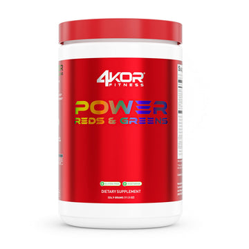 4KOR Fitness Power Reds & Greens: an Energizing Greens Drink Made up of Antioxidant-Rich Superfoods, Gluten-Free and Vegetarian, 30 Servings (1 Bottle) 4KOR Fitness uk supplements