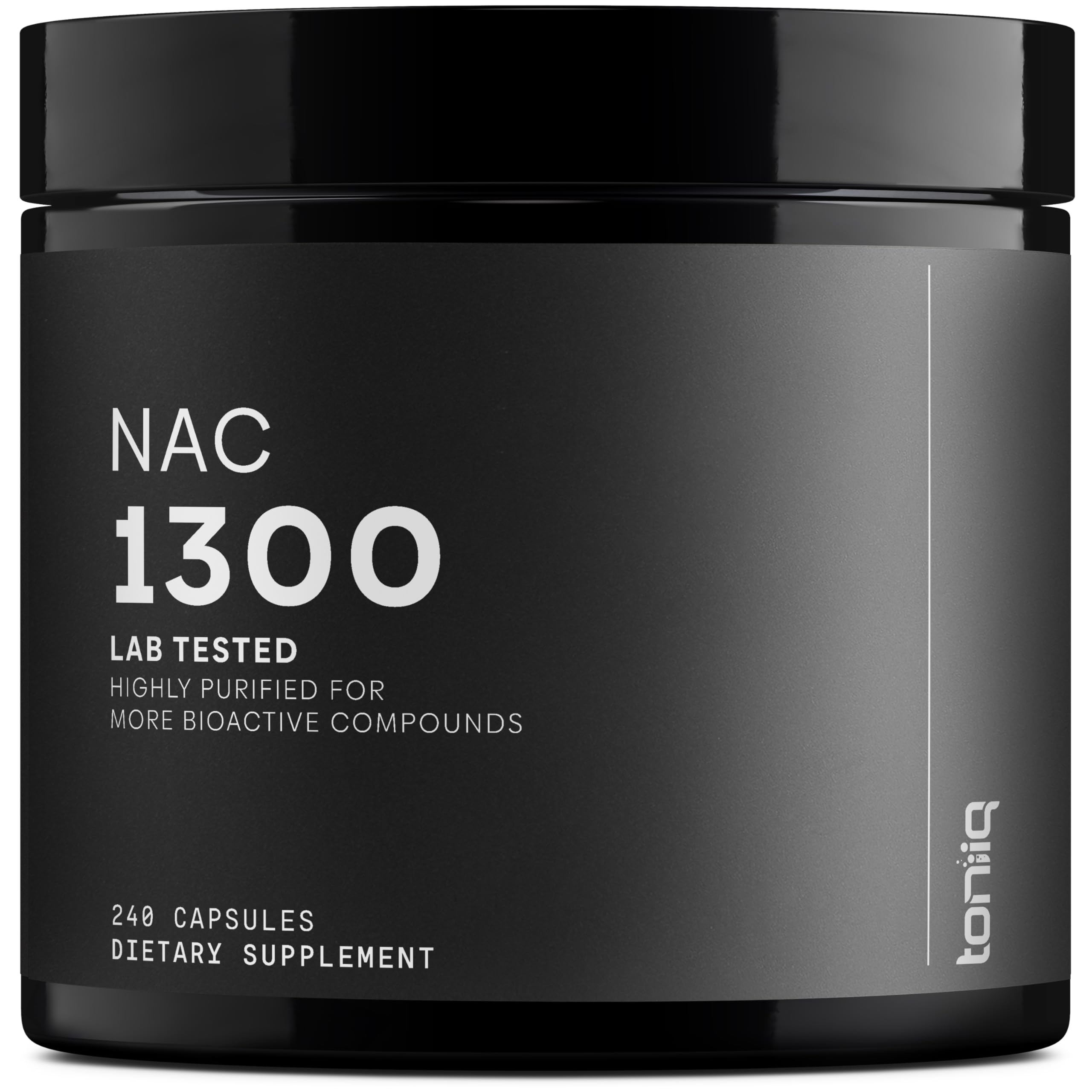 Toniiq 1300mg NAC - 4 Month Supply - Min. 98%+ Tested Purity - Ultra High Strength Bioavailable NAC Cysteine Supplement - 240 Vegetarian N Acetyl Cysteine Toniiq uk supplements