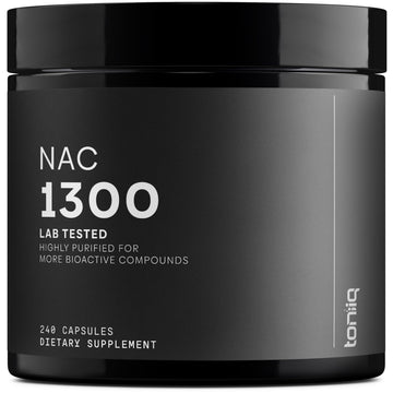 Toniiq 1300mg NAC - 4 Month Supply - Min. 98%+ Tested Purity - Ultra High Strength Bioavailable NAC Cysteine Supplement - 240 Vegetarian N Acetyl Cysteine Capsules -Lab Tested TQ Toniiq uk supplements