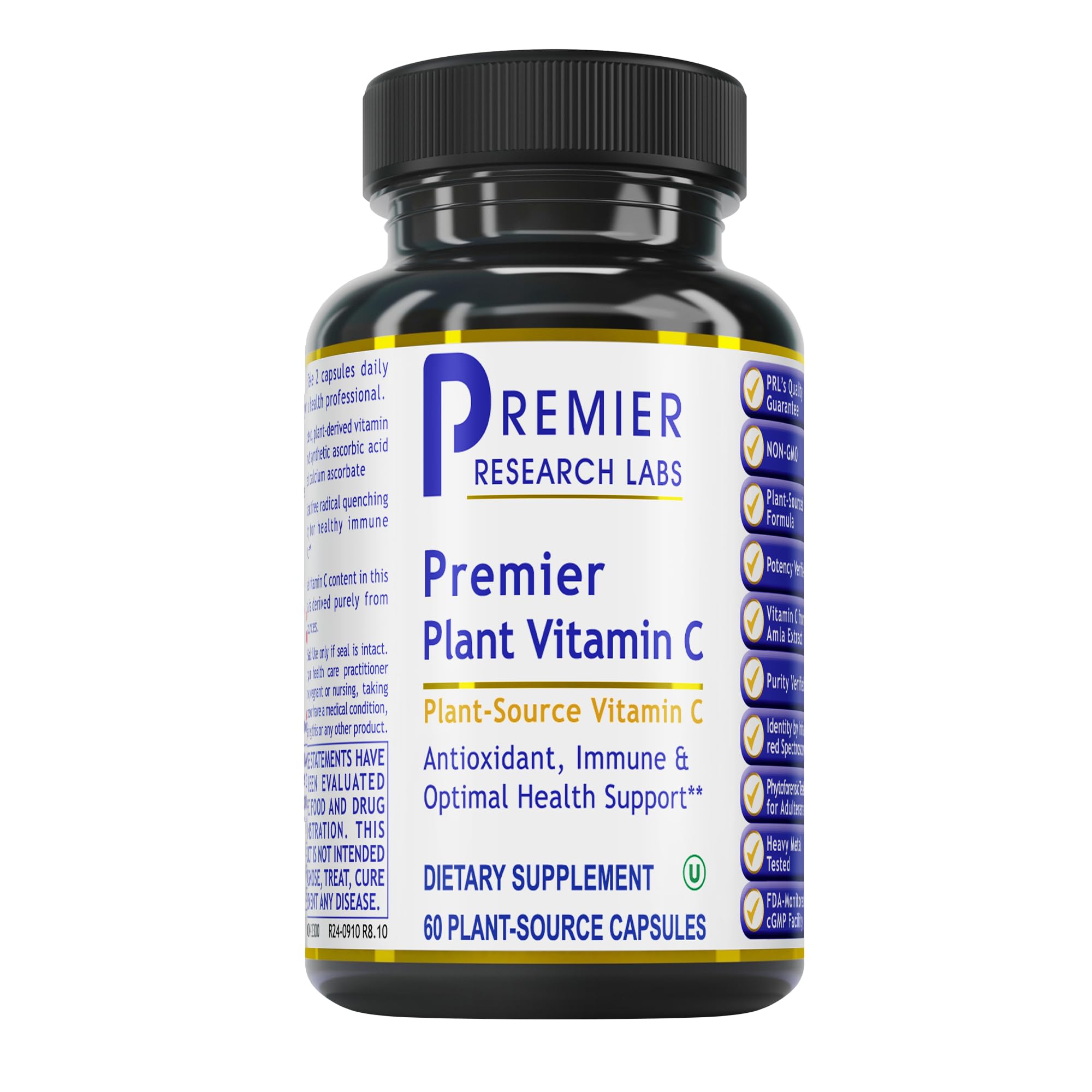 Premier Research Labs Vitamin C Supplement - Natural Vitamin C, Whole Food Vitamin C, Essential C Complex, Pure with Bioflavonoids & Organic Ingredients - 60 Vegetarian Capsules Premier Research Labs uk supplements
