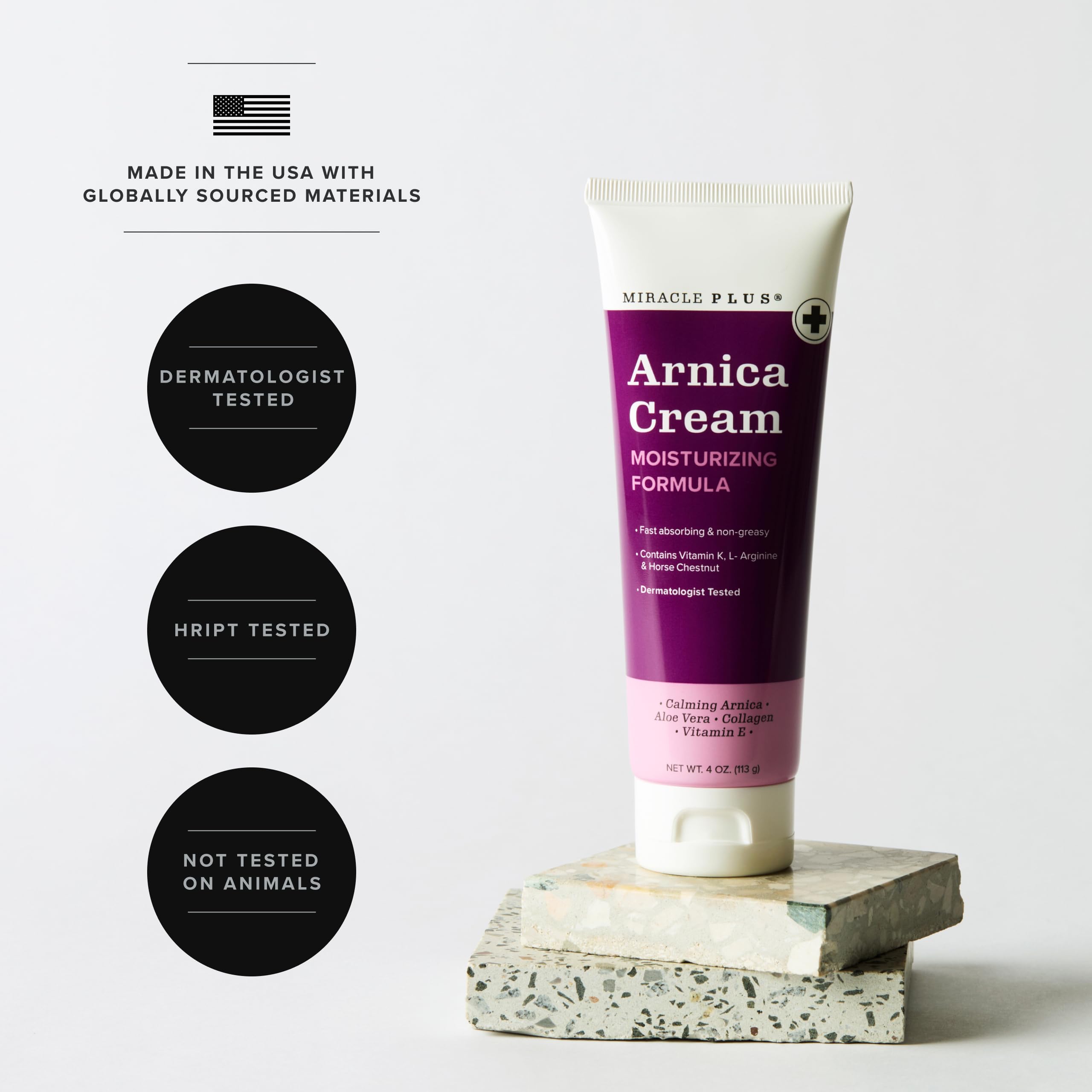 Miracle Plus Arnica Cream Extra Strength Bruise Relief Lotion For Bruising And Swelling On Skin | Arnica Gel, Vitamin K Cream, Skin Care | Moisturizing Bruise Formula With Horse Chestnut, 2-Pack Miracle Plus uk supplements