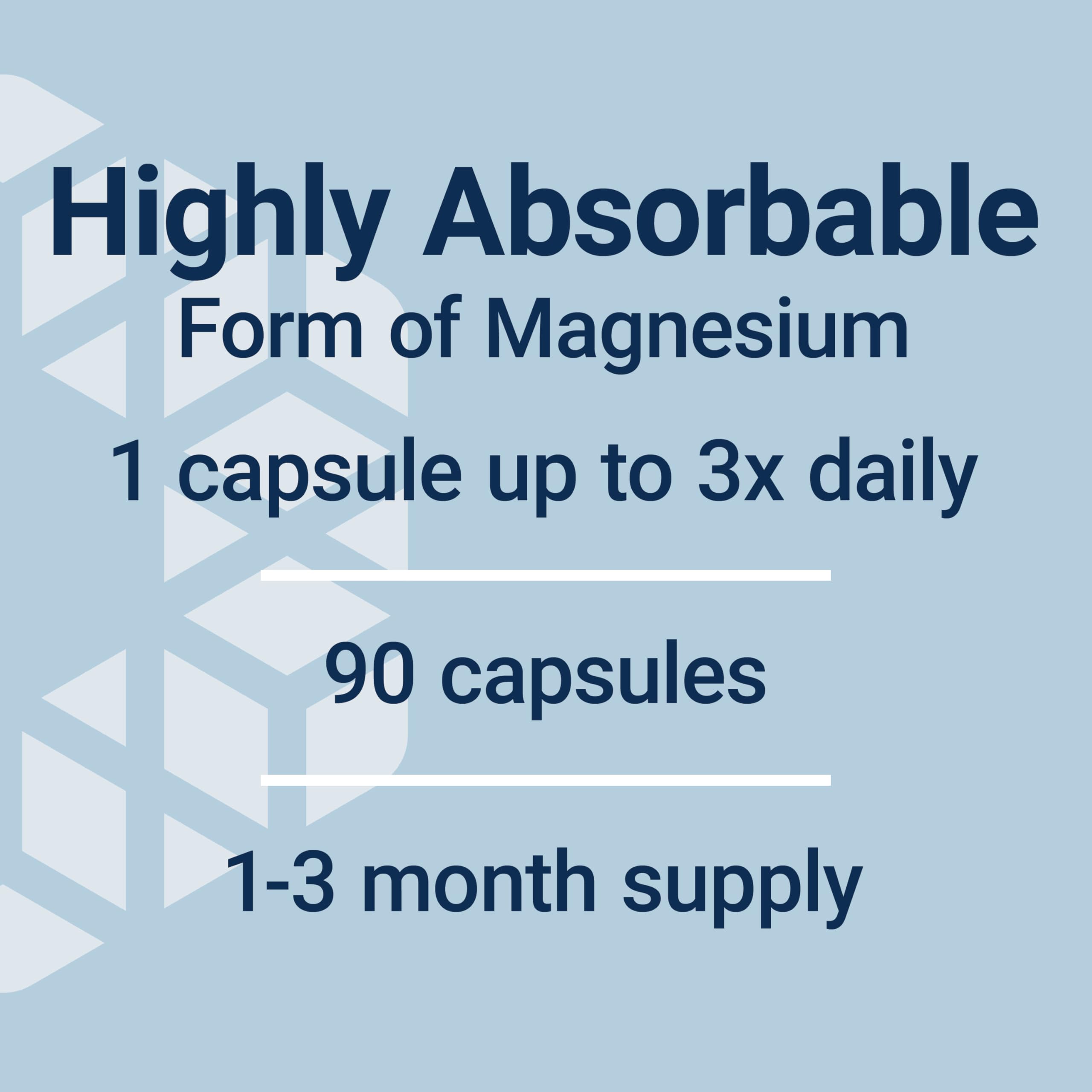 Life Extension Magnesium Glycinate, Heart Health, Bone Health, Nerve and Muscle Support, Highly absorbable, Gluten-Free, Non-GMO, Vegetarian, 90 Capsules Life Extension uk supplements