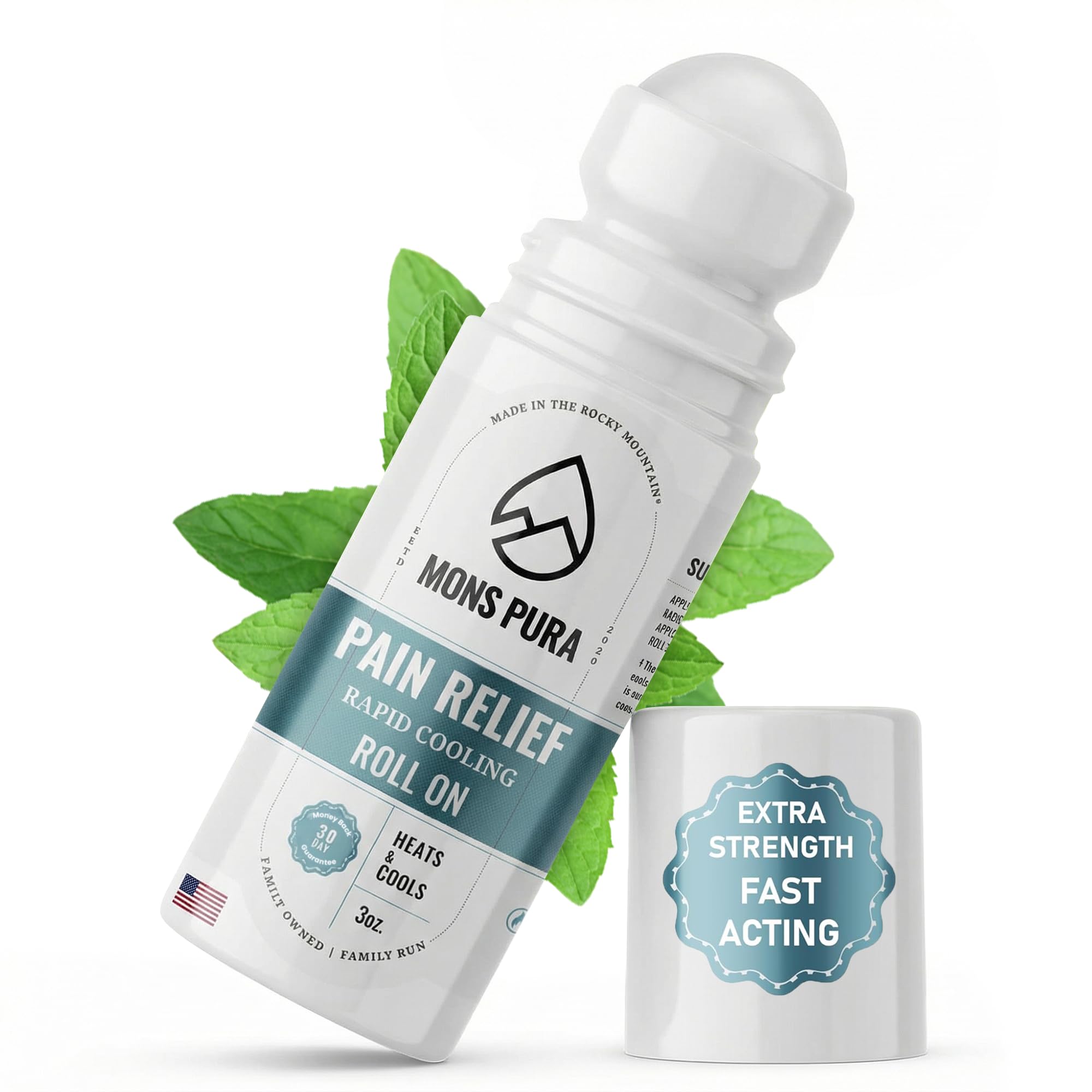 Mons Pura Roll On Pain Relief with Menthol, Arnica, Rosemary & Essential Oils - Extra Strength Arnica Roll On Fast Cooling Muscle & Joint Relief for Arthritis, Back Pain & Sciatica (3oz) Mons Pura uk supplements