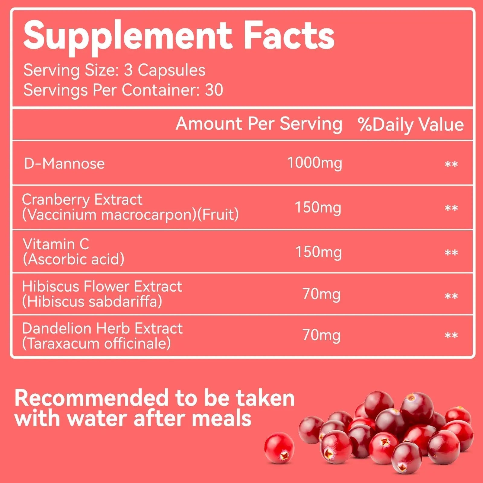 EAZGOO D-Mannose Supplement – 1000mg Capsules with Cranberry, Vitamin C, Hibiscus & Dandelion Extract, Support Urinary Health, D Mannose & Cranberry Capsules, 90 Count(Pack of 2) EAZGOO uk supplements