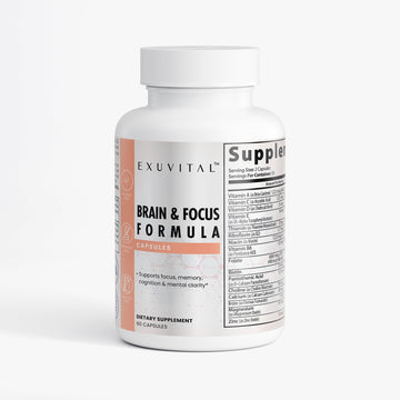 EXUVITAL Brain & Focus Formula, Veggie Capsules, 60 Count, Nootropic Supplement with Vitamins, Minerals and Proprietary Blend for Clarity, Memory, Cognition and Mental Focus EXUVITAL uk supplements