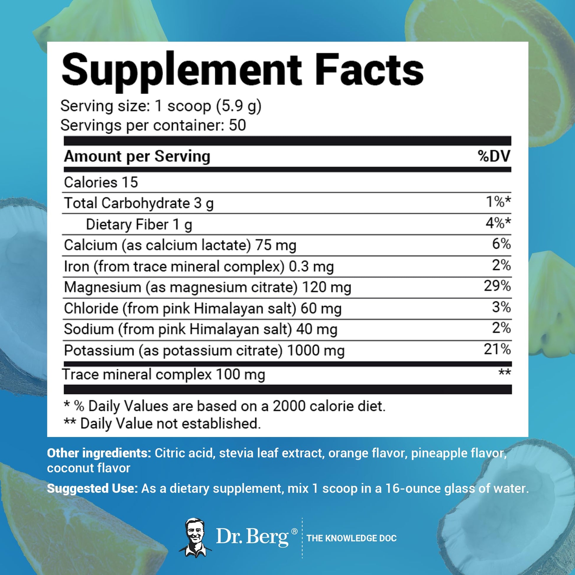 Dr. Berg Hydration Keto Electrolyte Powder - Enhanced w/ 1,000mg of Potassium Dr. Berg Nutritionals uk supplements