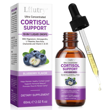 Cortisol Supplement Liquid Drops, Cortisol Supplements for Women & Men, 10 in 1 Cortisol Detox Manager Reducer with Magnesium, Ashwagandha, L-theanine, Hormone Balanced, Sleep Support - 2.02 fl.oz XCTTDXEH uk supplements