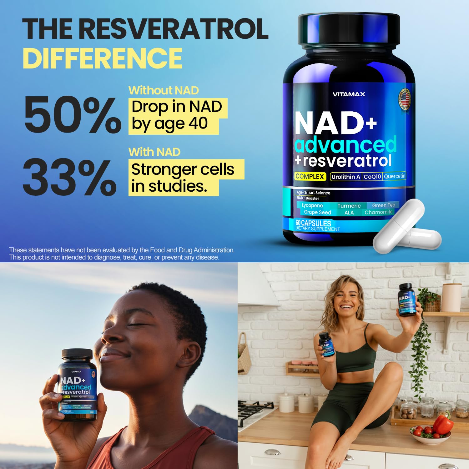 Liposomal NAD+ Supplement Extra Strength | Urolithin A, Resveratrol, CoQ10 - Women & Men - ALA, Green Tea, Quercetin, Lycopene | High Purity, Energy & Regeneration - Made in USA – 60ct Vitamax uk supplements