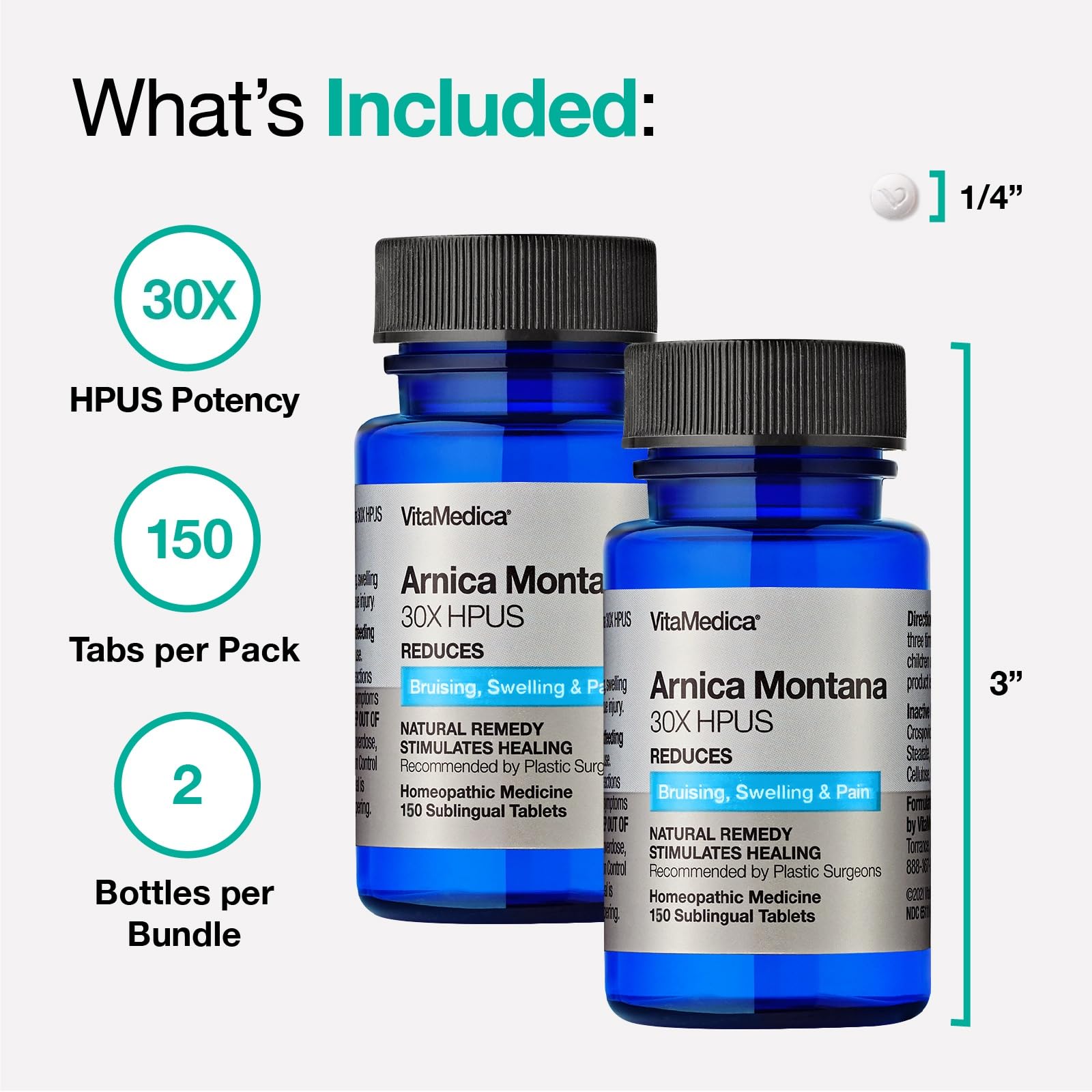 VitaMedica Arnica Montana 30X Homeopathic Tablets for Bruising Pain and Swelling | Plant Based Formula VitaMedica uk supplements