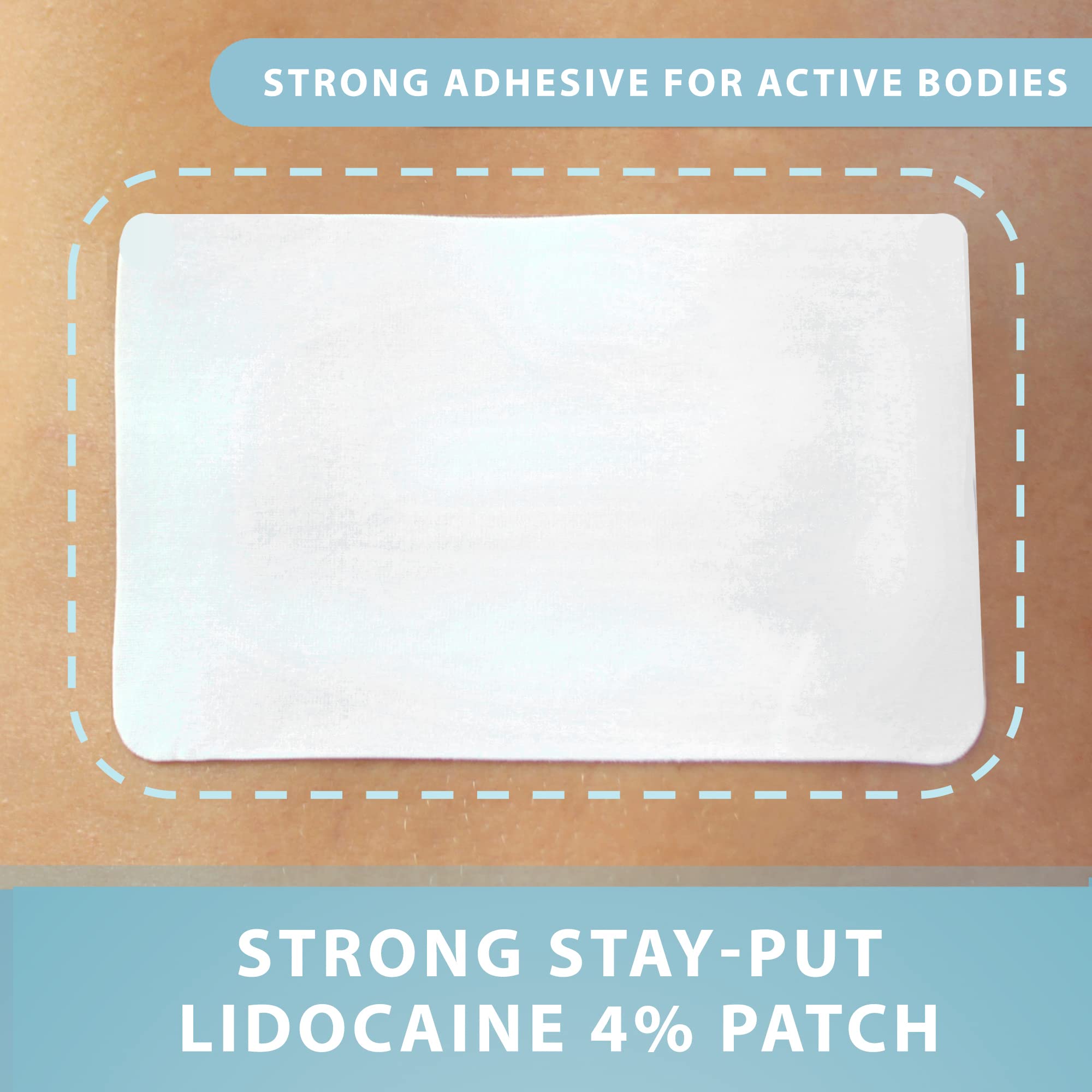 Curist Super Stick Lidocaine Patches Topical Pain Relief - Long Lasting Adhesive for Back Relief, Neck Relief, Sore Muscle Relief (20 Patches -1 Pack - 3x5 Lidocaine 4% Patches) Curist uk supplements